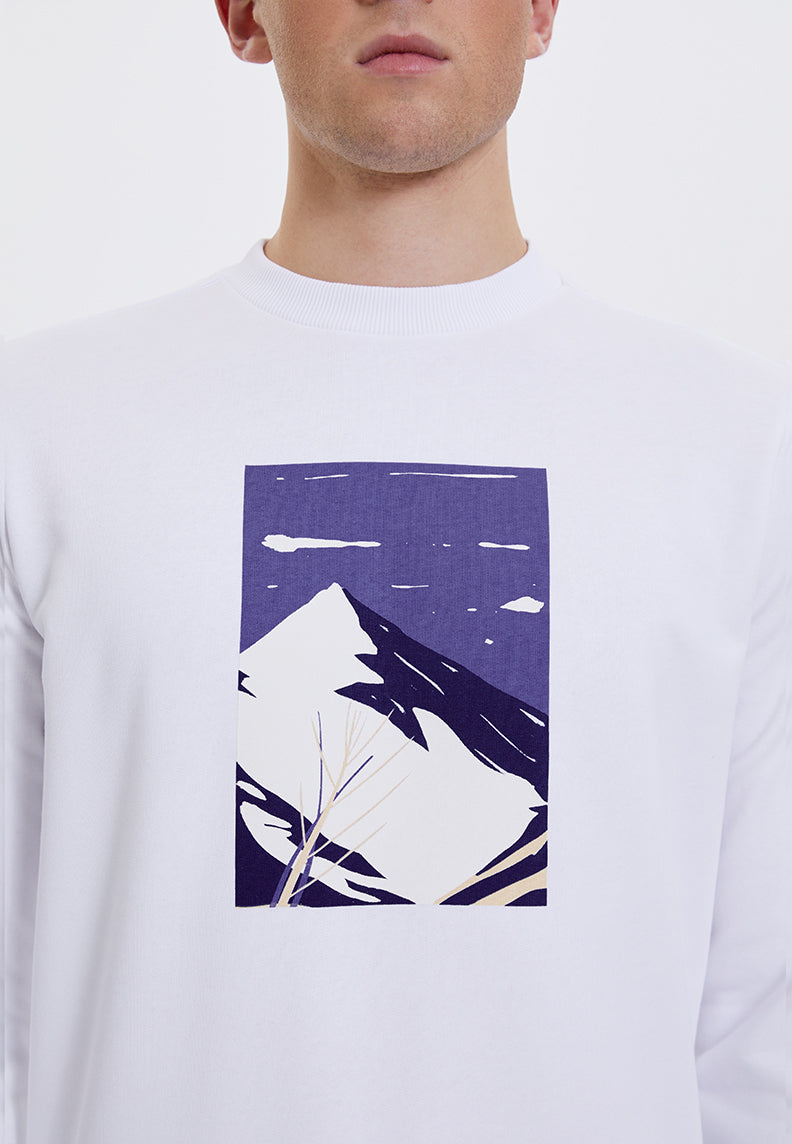 WMWINTER MOUNTAIN SWEAT in White - Sweatshirt - Westmark London EU(TR) Store Organik Pamuklu Sürdürülebilir Moda