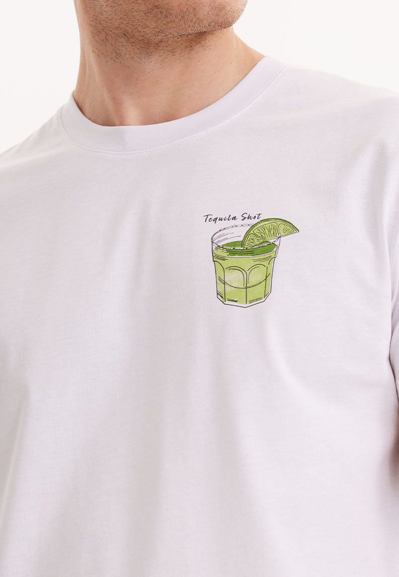 WMCOCKTAIL TEQUILA TEE in White - T-Shirt - Westmark London EU(TR) Store Organik Pamuklu Sürdürülebilir Moda