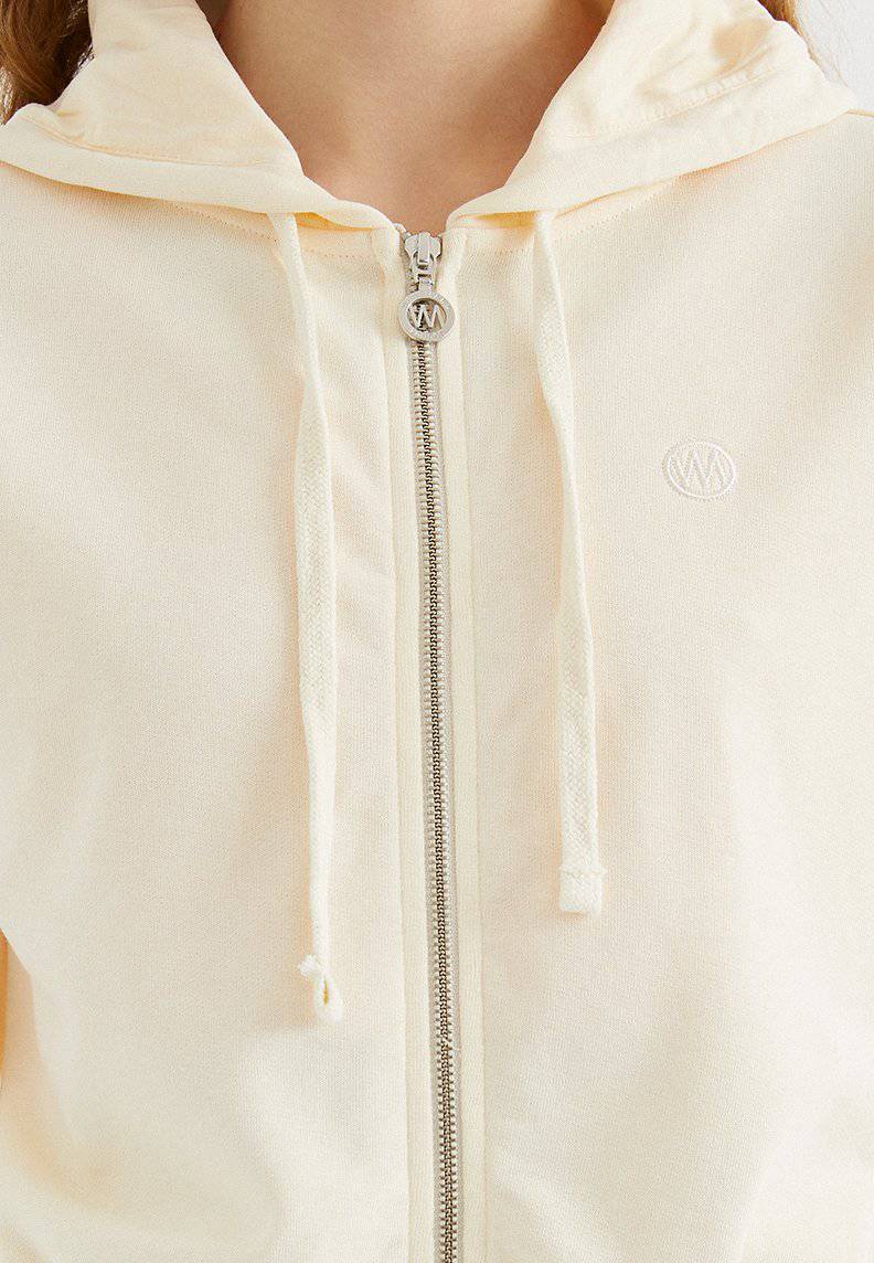 ENJOY CROPPED ZIP HOODIE in Pearled Ivory - Sweatshirt - Westmark London EU(TR) Store Organik Pamuklu Sürdürülebilir Moda