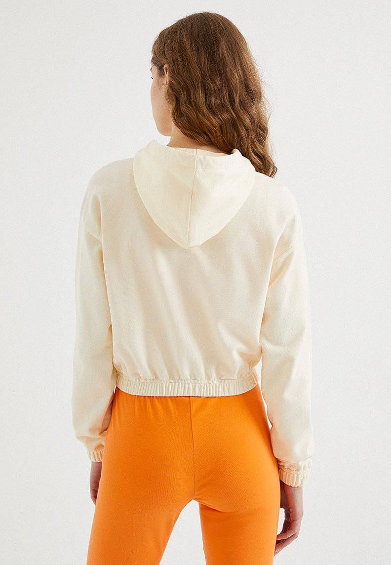 ENJOY CROPPED ZIP HOODIE in Pearled Ivory - Sweatshirt - Westmark London EU(TR) Store Organik Pamuklu Sürdürülebilir Moda