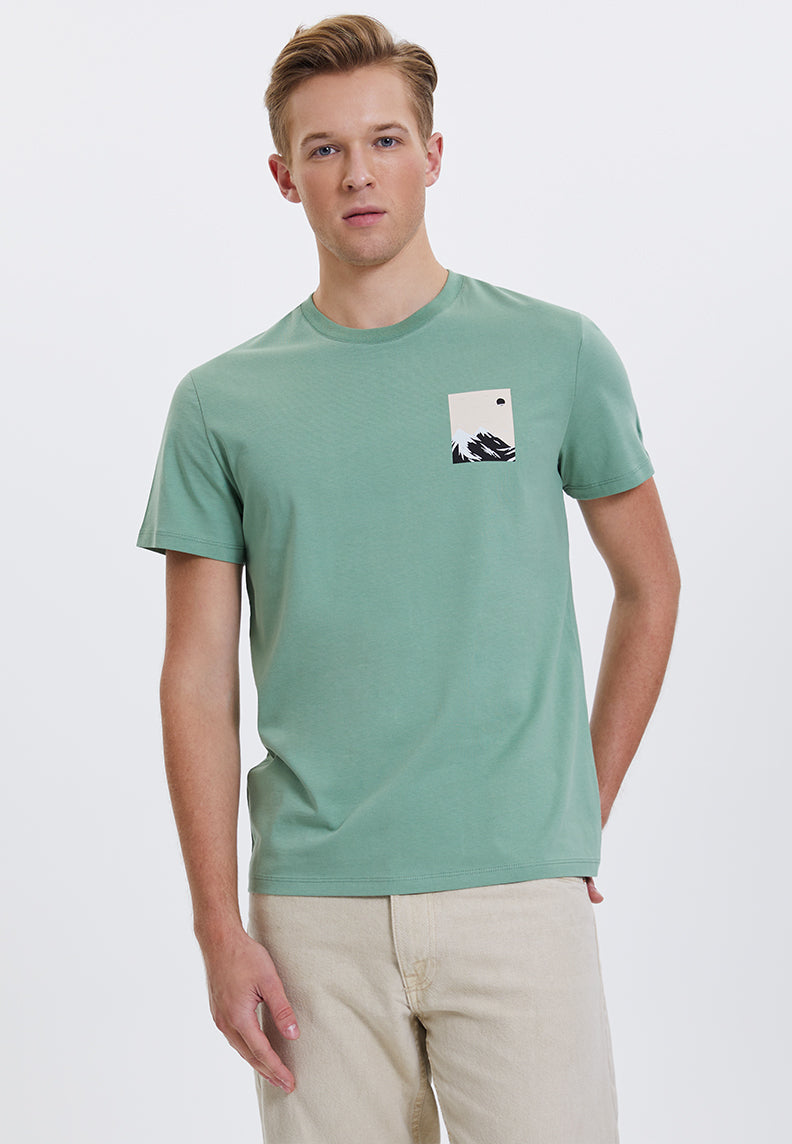 WMWINTER MOON TEE in Hedge Green- T-Shirt - Westmark London EU(TR) Store Organik Pamuklu Sürdürülebilir Moda
