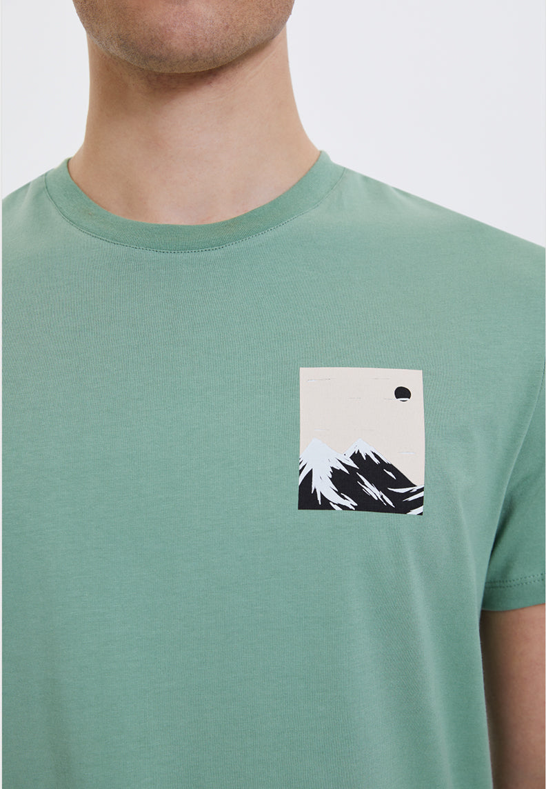 WMWINTER MOON TEE in Hedge Green- T-Shirt - Westmark London EU(TR) Store Organik Pamuklu Sürdürülebilir Moda
