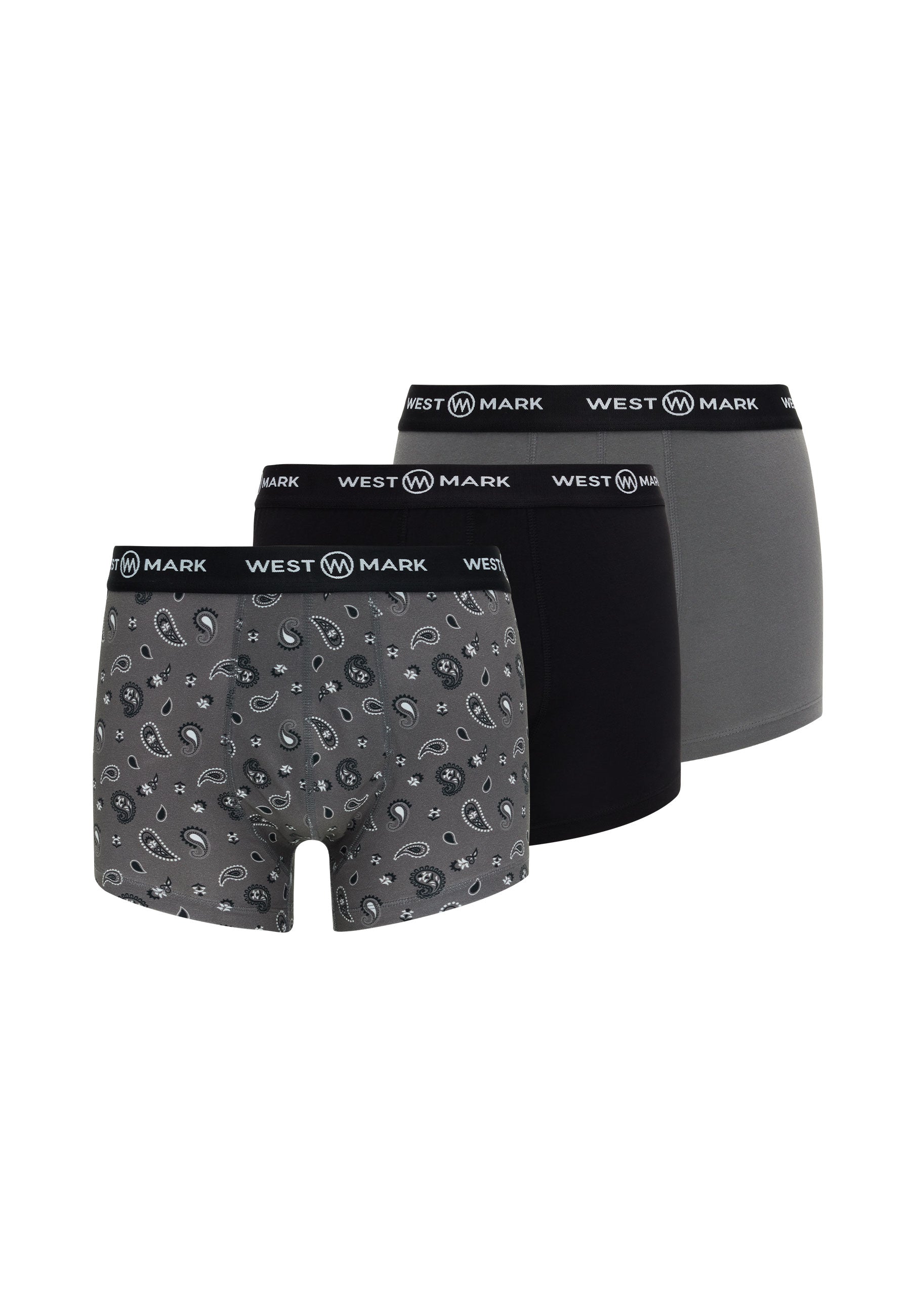 3'lü Siyah Gri Desenli Erkek Boxer Seti OSCAR WMETHNIC - Underwear - Westmark London EU(TR) Store Organik Pamuklu Sürdürülebilir Moda