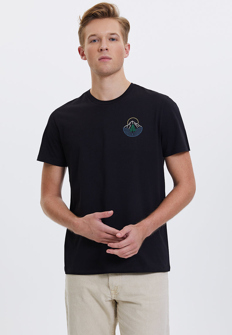 WMLINE MOUNTAIN TEE in Black- T-Shirt - Westmark London EU(TR) Store Organik Pamuklu Sürdürülebilir Moda