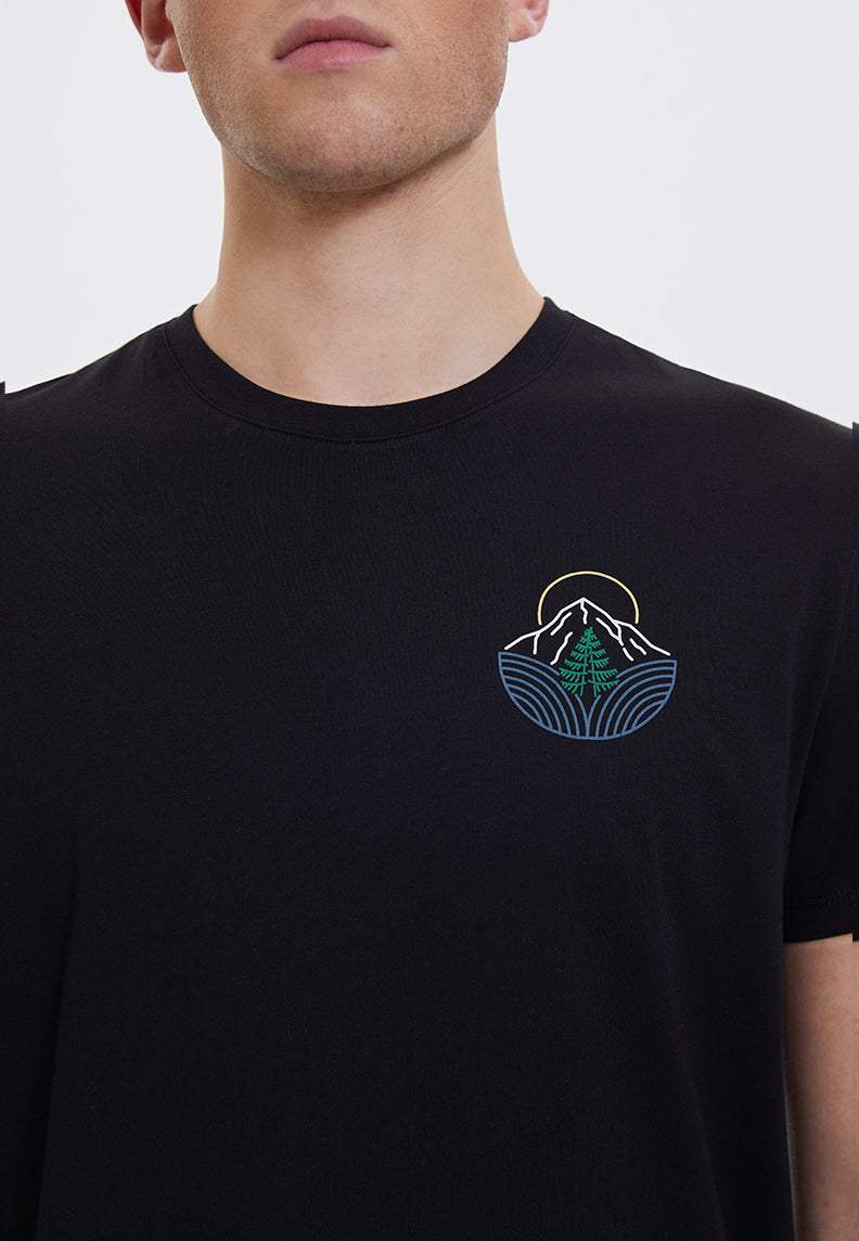 WMLINE MOUNTAIN TEE in Black- T-Shirt - Westmark London EU(TR) Store Organik Pamuklu Sürdürülebilir Moda