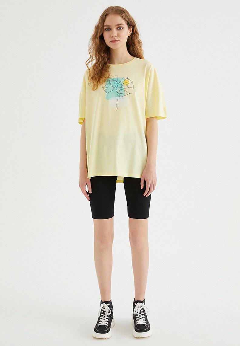 WATERCOLOUR LEAF OVERSIZE TEE - T-Shirt - Westmark London EU(TR) Store Organik Pamuklu Sürdürülebilir Moda