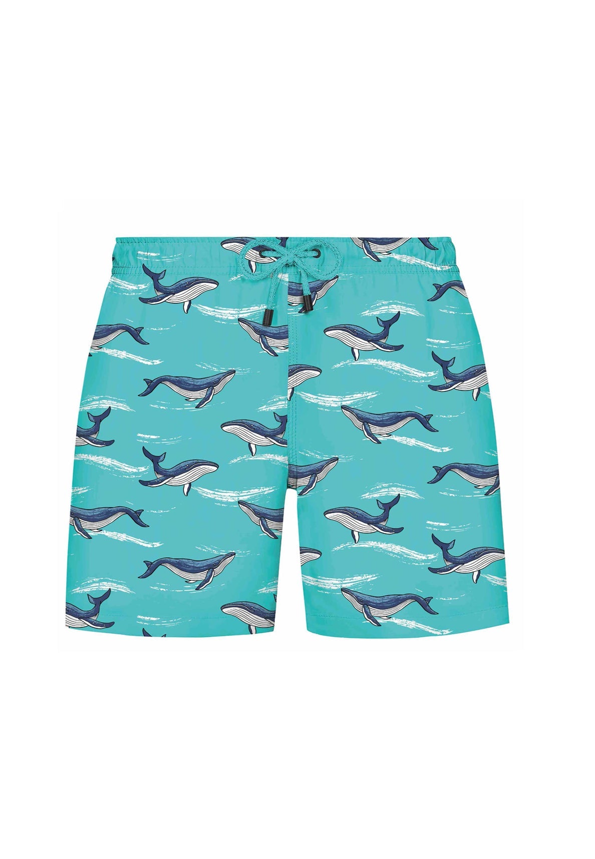 KIDS WMANIMAL SHARK SWIM SHORTS in Turquoise AOP - Swim Shorts - Westmark London EU(TR) Store Organik Pamuklu Sürdürülebilir Moda