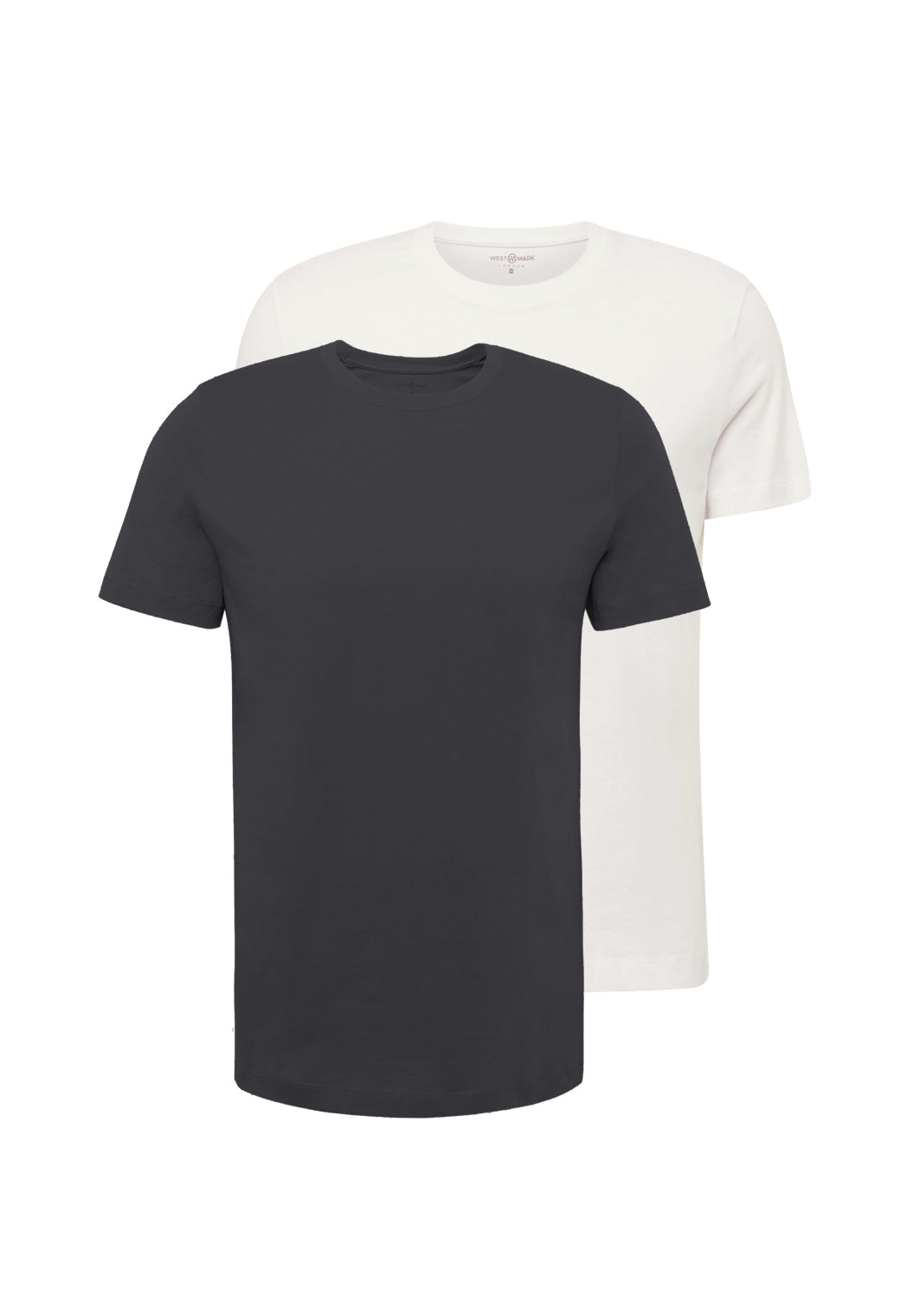 Antrasit ve Beyaz 2li Bisiklet Yaka Regular Fit Pamuklu Erkek T-Shirt DANIEL - T-Shirt - Westmark London EU(TR) Store Organik Pamuklu Sürdürülebilir Moda