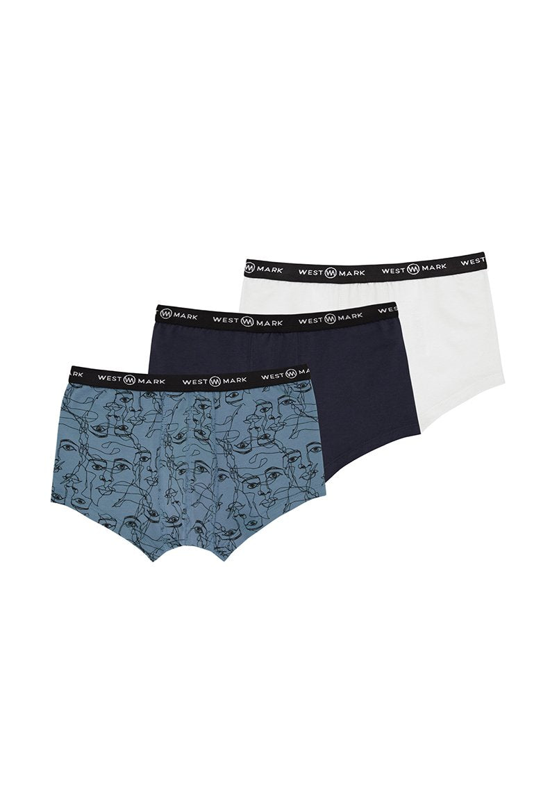 FACES TRUNK 3-PACK - Underwear - Westmark London EU(TR) Store Organik Pamuklu Sürdürülebilir Moda