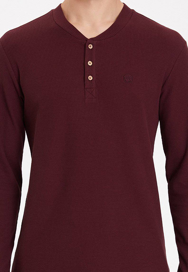 ESSENTIALS LONG SLEEVE HENLEY in Port Royale - T-Shirt - Westmark London EU(TR) Store Organik Pamuklu Sürdürülebilir Moda
