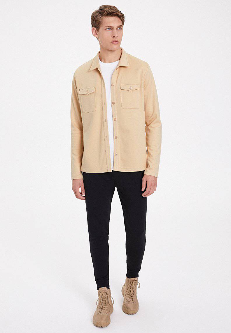 ESSENTIALS OVERSHIRT in Semolina - Overshirt - Westmark London EU(TR) Store Organik Pamuklu Sürdürülebilir Moda