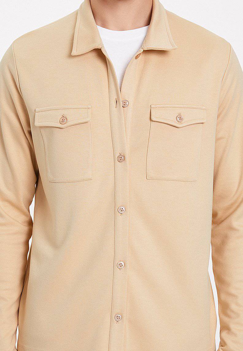 ESSENTIALS OVERSHIRT in Semolina - Overshirt - Westmark London EU(TR) Store Organik Pamuklu Sürdürülebilir Moda