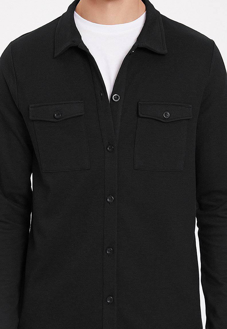 ESSENTIALS OVERSHIRT in Black - Overshirt - Westmark London EU(TR) Store Organik Pamuklu Sürdürülebilir Moda