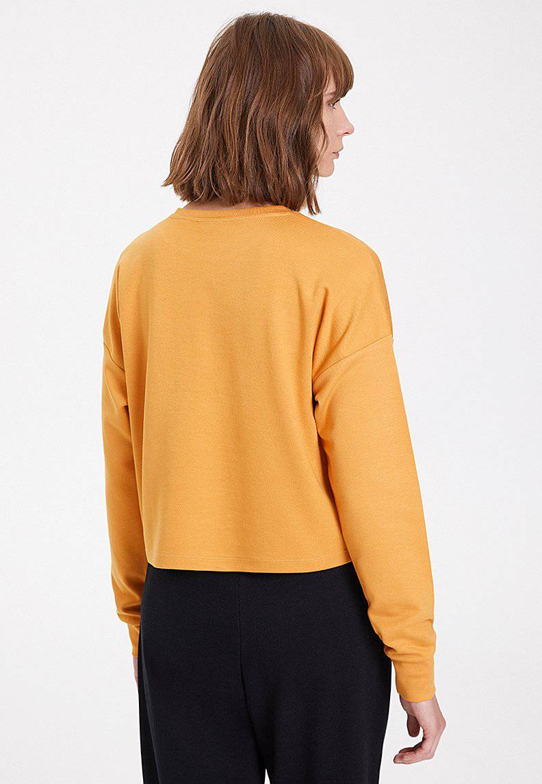 ESSENTIALS CROPPED SWEAT in Pale Gold - Sweatshirt - Westmark London EU(TR) Store Organik Pamuklu Sürdürülebilir Moda