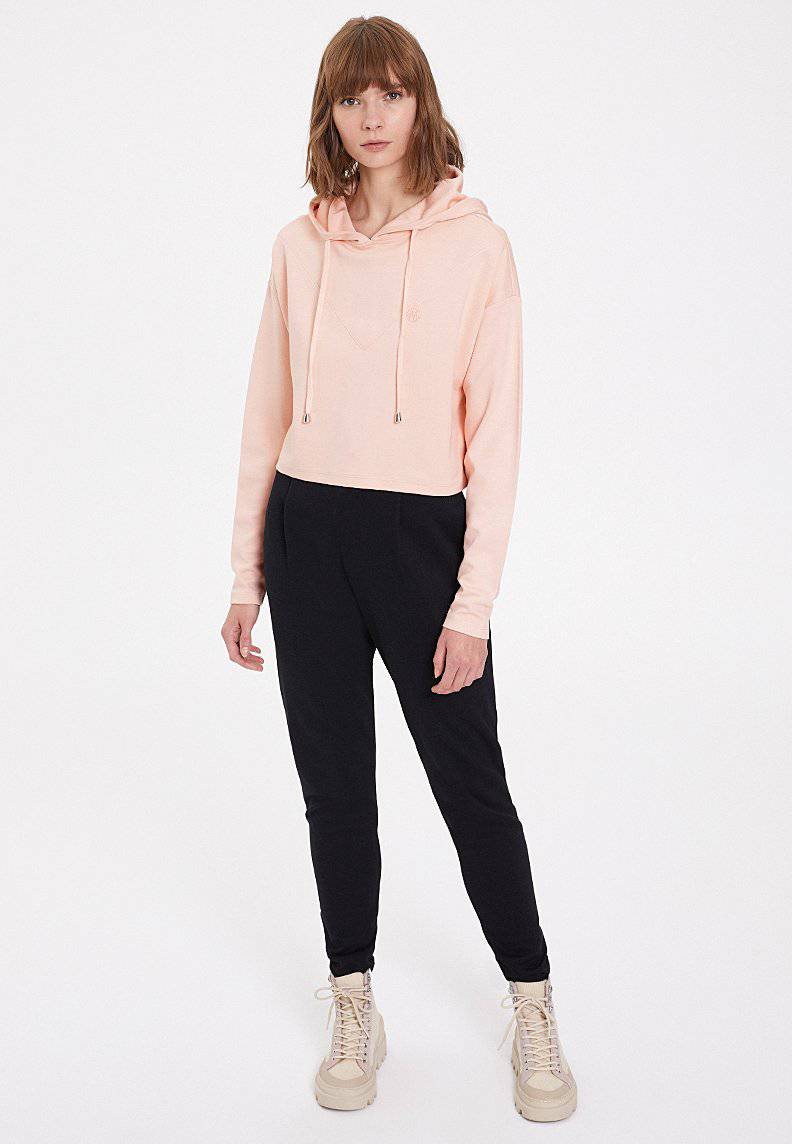 ESSENTIALS CROPPED HOODIE in Peachy Keen - Sweatshirt - Westmark London EU(TR) Store Organik Pamuklu Sürdürülebilir Moda