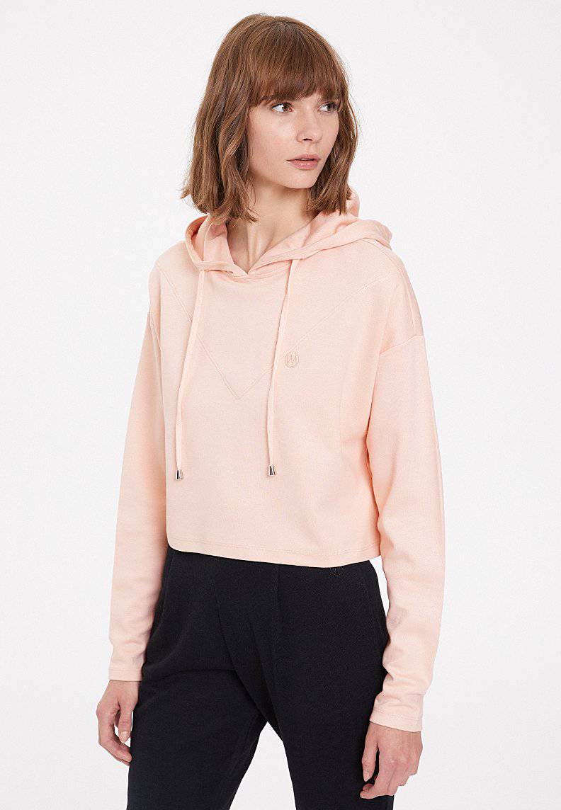 ESSENTIALS CROPPED HOODIE in Peachy Keen - Sweatshirt - Westmark London EU(TR) Store Organik Pamuklu Sürdürülebilir Moda