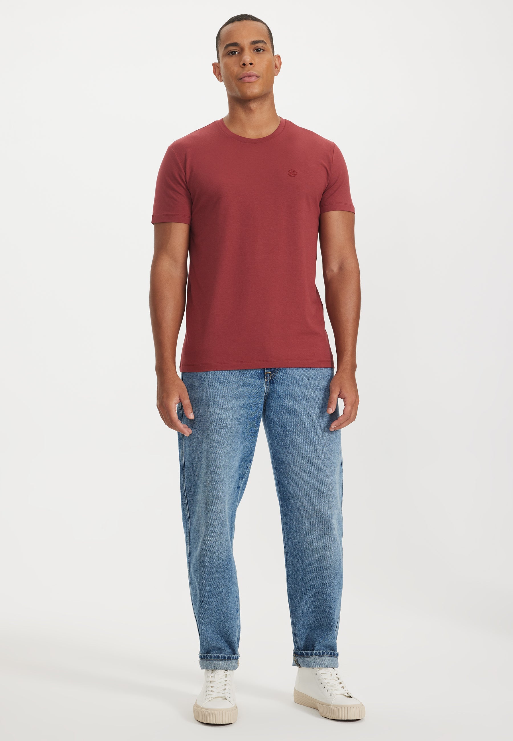 Koyu Kırmızı Bisiklet Yaka Regular Fit Modal Pamuk Karışımlı Basic Erkek T-Shirt PARKER - T-Shirt - Westmark London EU(TR) Store Organik Pamuklu Sürdürülebilir Moda