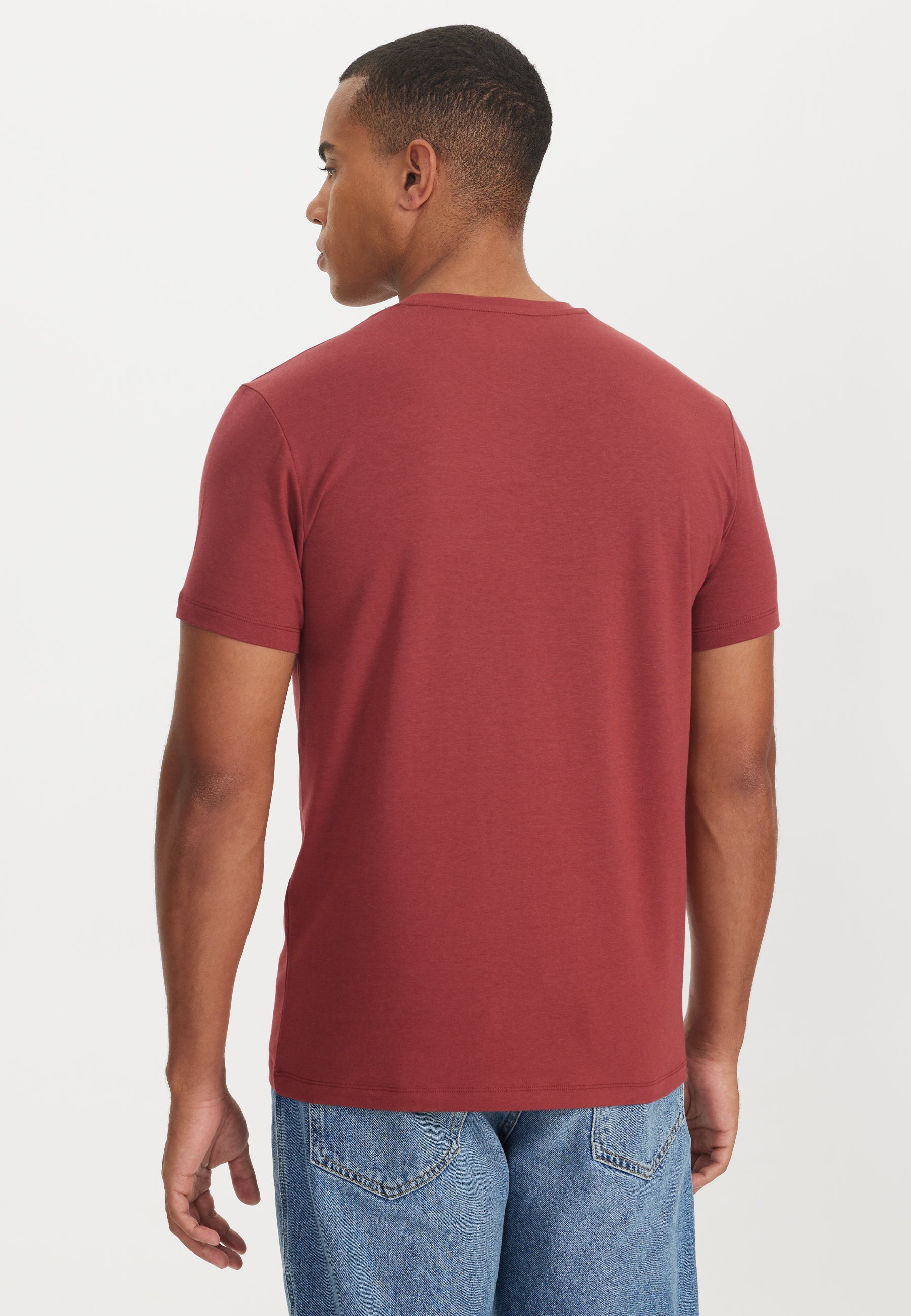 Koyu Kırmızı Bisiklet Yaka Regular Fit Modal Pamuk Karışımlı Basic Erkek T-Shirt PARKER - T-Shirt - Westmark London EU(TR) Store Organik Pamuklu Sürdürülebilir Moda