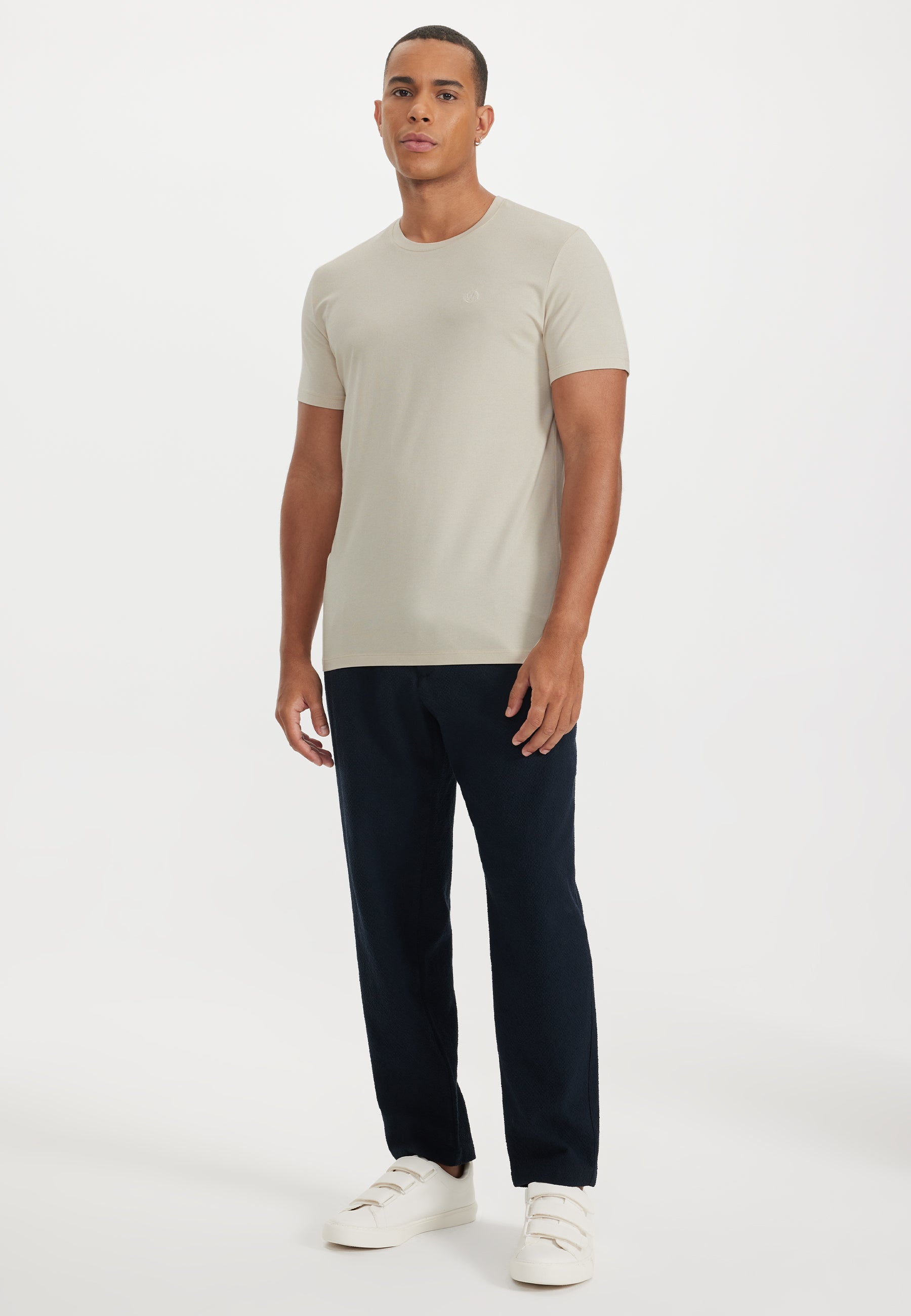 Bej Bisiklet Yaka Regular Fit Modal Pamuk Karışımlı Basic Erkek T-Shirt PARKER - T-Shirt - Westmark London EU(TR) Store Organik Pamuklu Sürdürülebilir Moda
