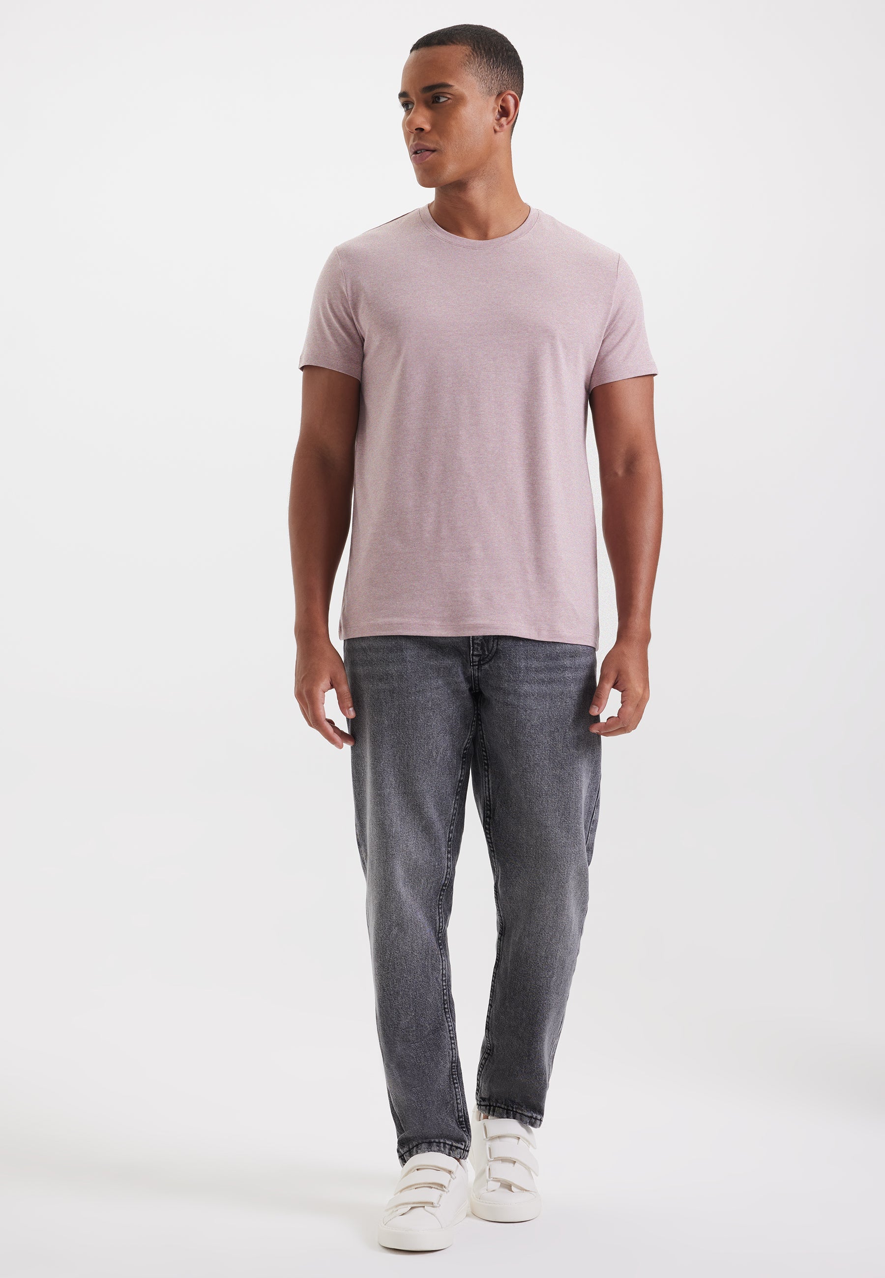 Somon Melanj Bisiklet Yaka Regular Fit Basic Erkek T-Shirt MERLIN - T-Shirt - Westmark London EU(TR) Store Organik Pamuklu Sürdürülebilir Moda