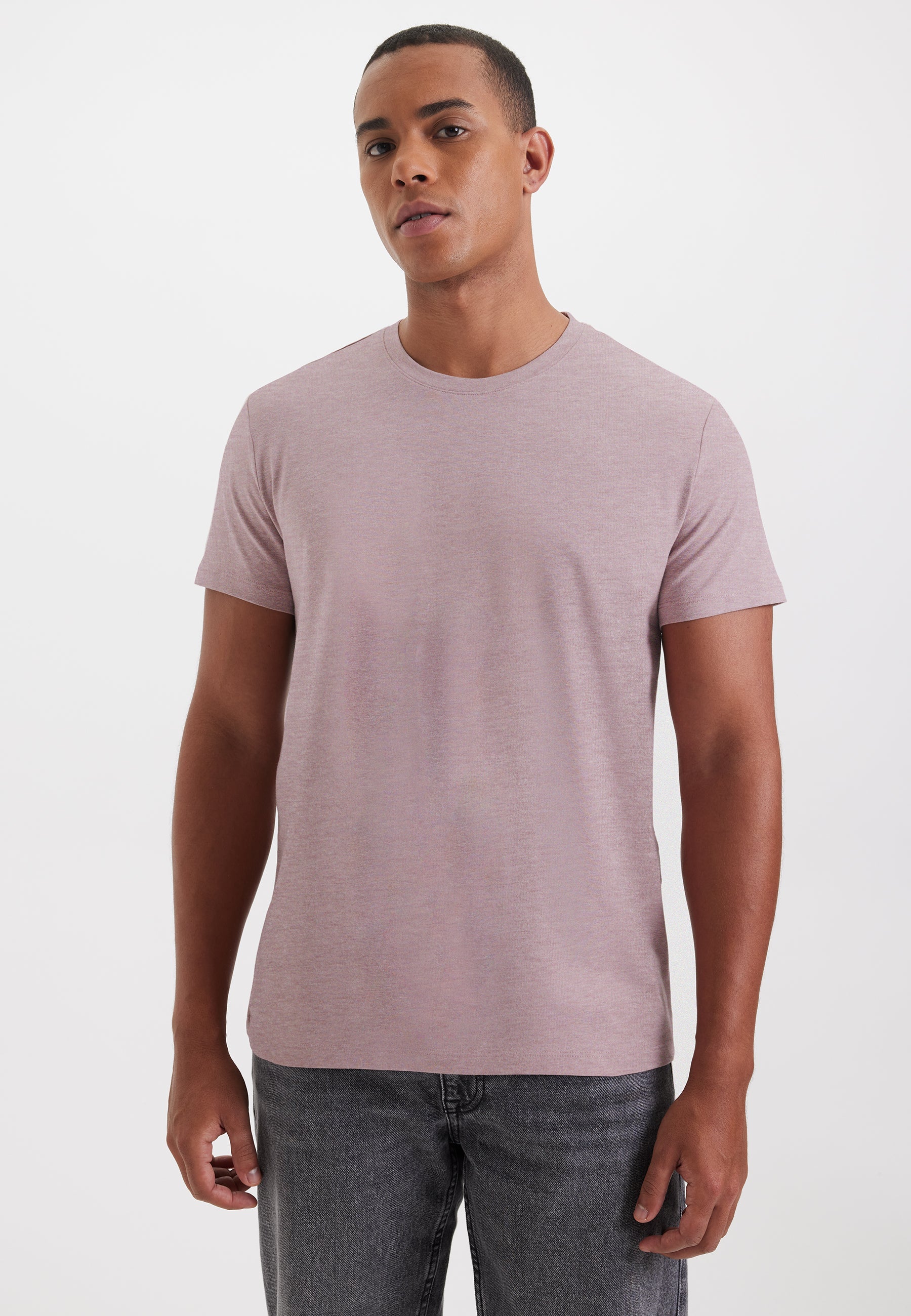 Somon Melanj Bisiklet Yaka Regular Fit Basic Erkek T-Shirt MERLIN - T-Shirt - Westmark London EU(TR) Store Organik Pamuklu Sürdürülebilir Moda