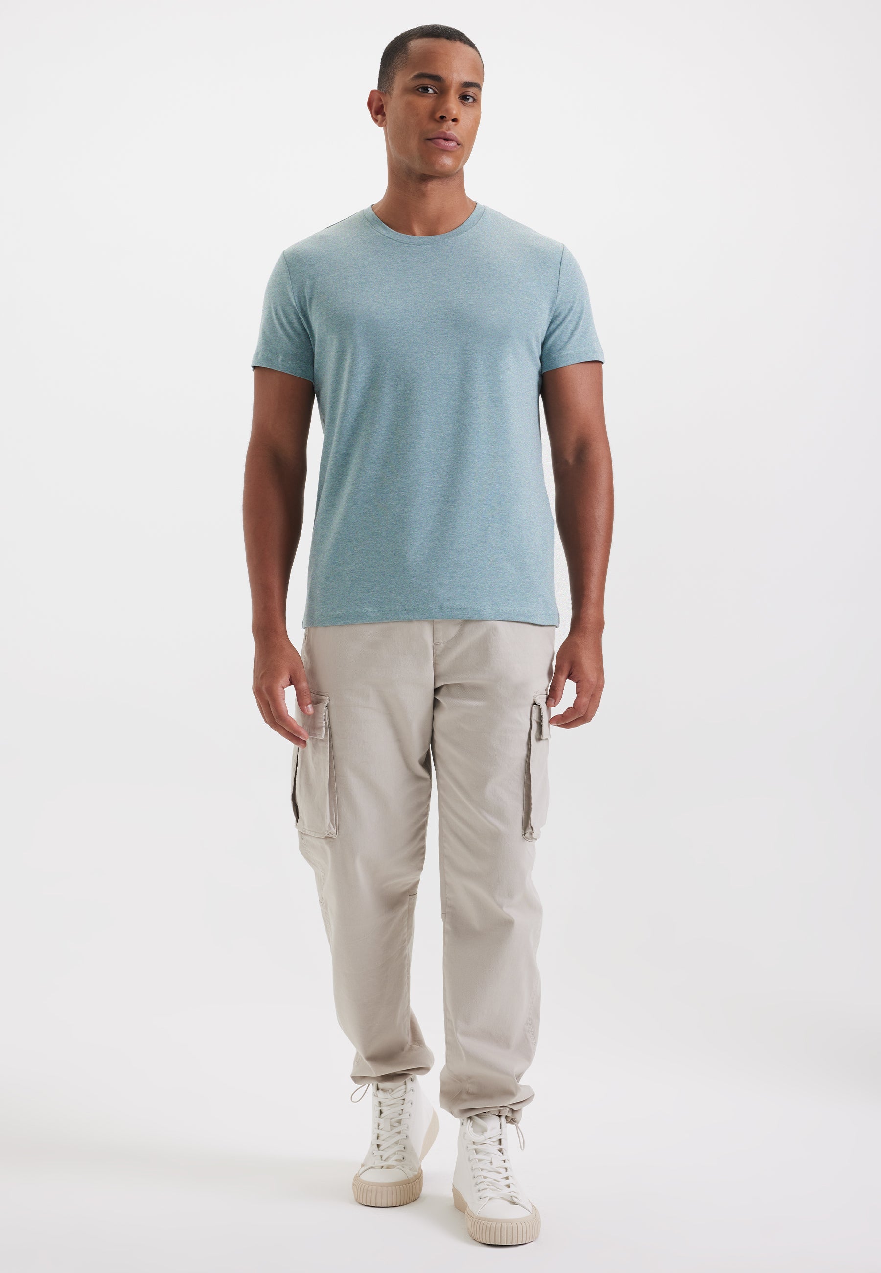 Yeşil Melanj Bisiklet Yaka Regular Fit Basic Erkek T-Shirt MERLIN - T-Shirt - Westmark London EU(TR) Store Organik Pamuklu Sürdürülebilir Moda
