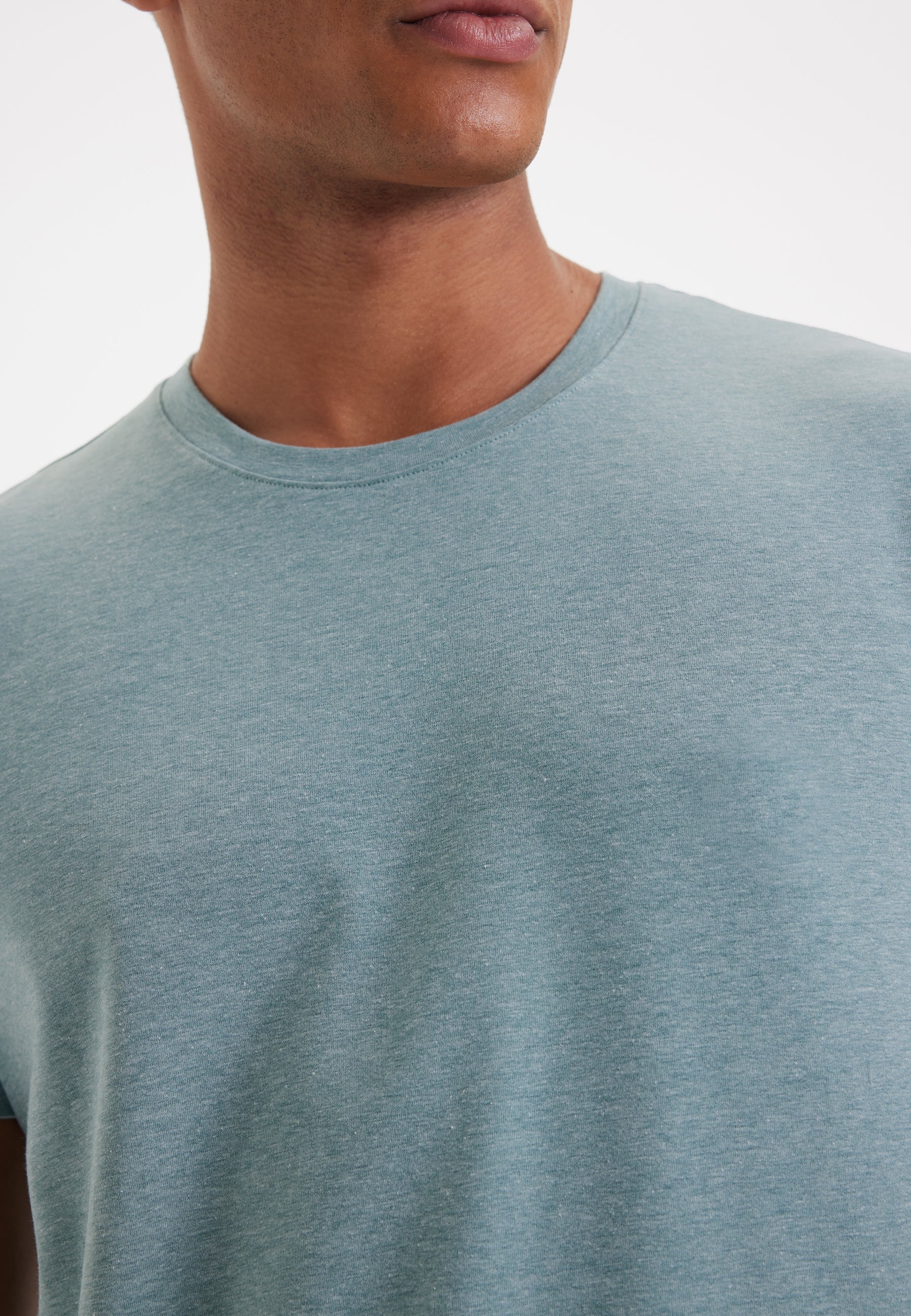Yeşil Melanj Bisiklet Yaka Regular Fit Basic Erkek T-Shirt MERLIN - T-Shirt - Westmark London EU(TR) Store Organik Pamuklu Sürdürülebilir Moda
