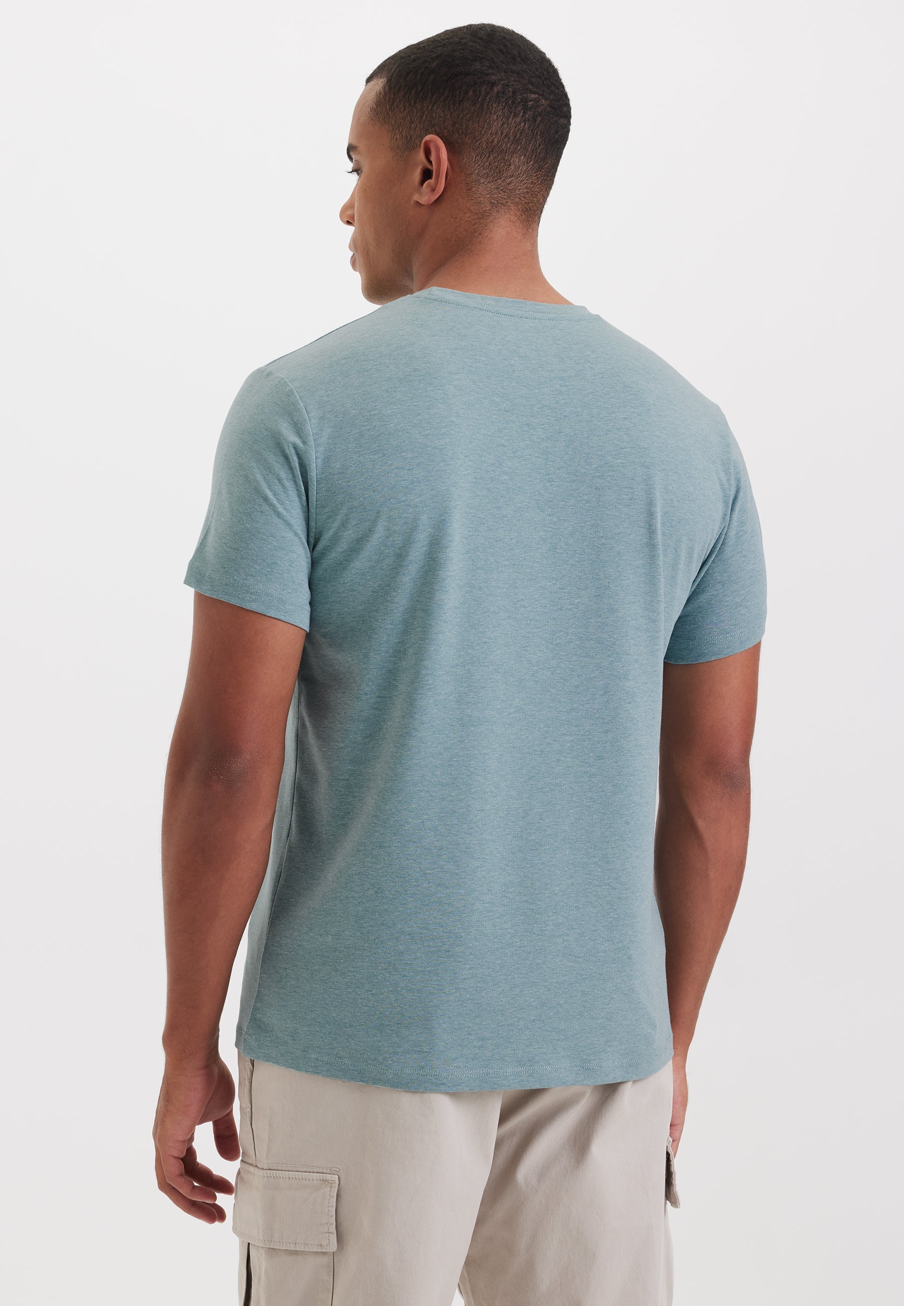 Yeşil Melanj Bisiklet Yaka Regular Fit Basic Erkek T-Shirt MERLIN - T-Shirt - Westmark London EU(TR) Store Organik Pamuklu Sürdürülebilir Moda