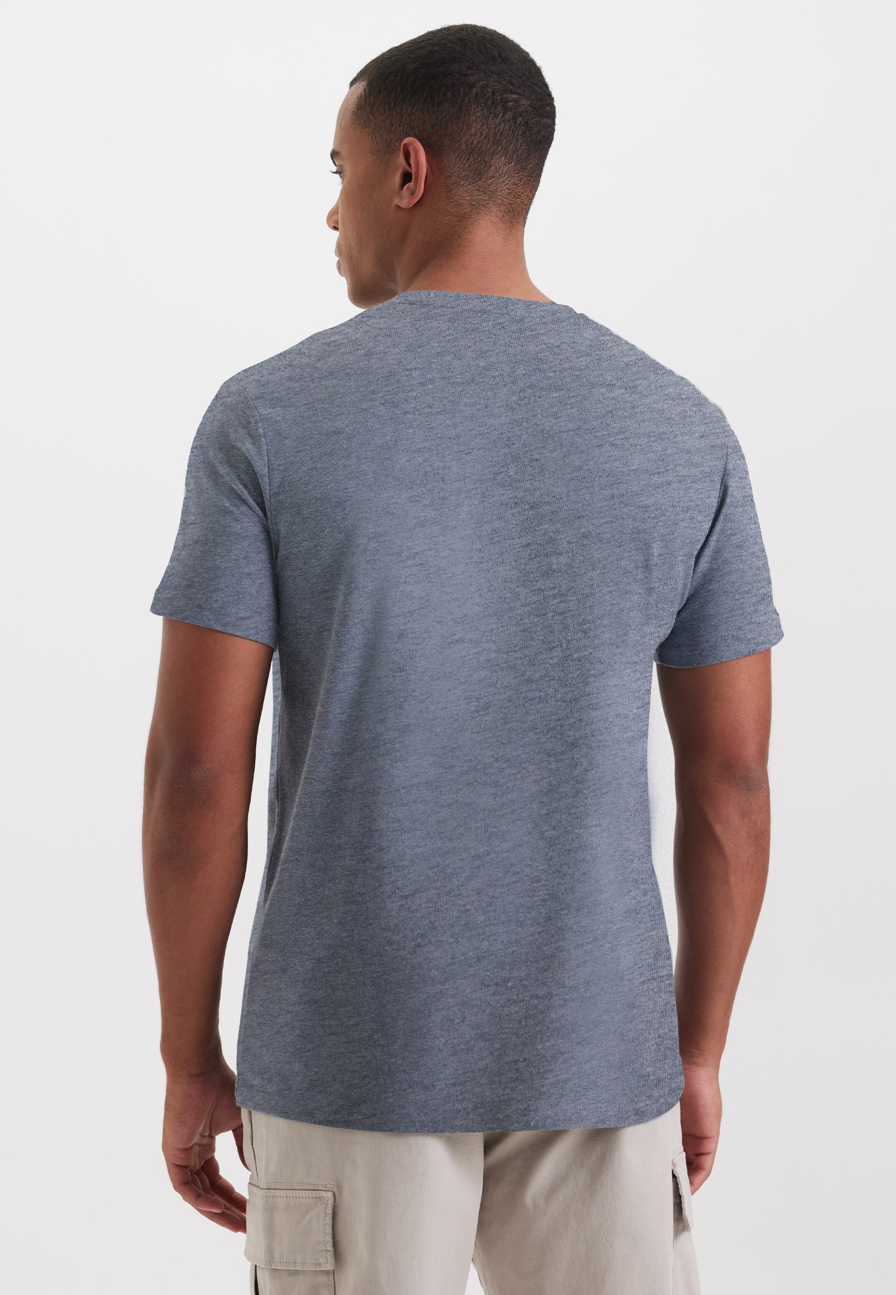 Mavi Melanj Bisiklet Yaka Regular Fit Basic Erkek T-Shirt MERLIN - T-Shirt - Westmark London EU(TR) Store Organik Pamuklu Sürdürülebilir Moda