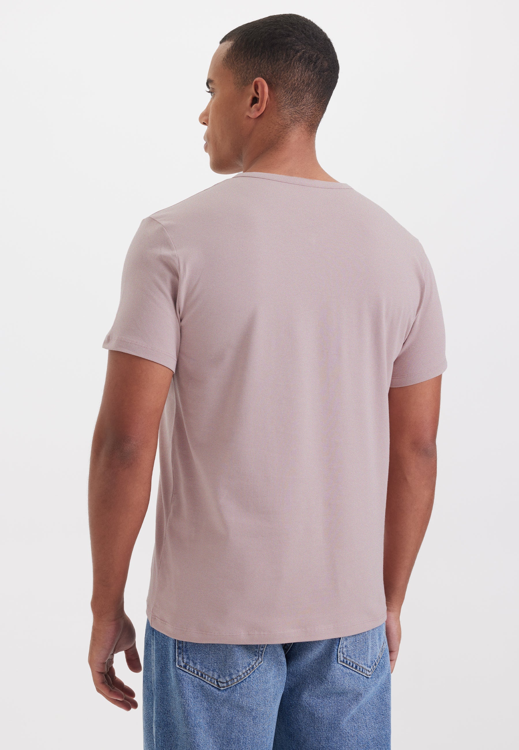 Mor V-Yaka Regular Fit Pamuk Elastan Karışımlı Basic Erkek T-Shirt THEO - T-Shirt - Westmark London EU(TR) Store Organik Pamuklu Sürdürülebilir Moda