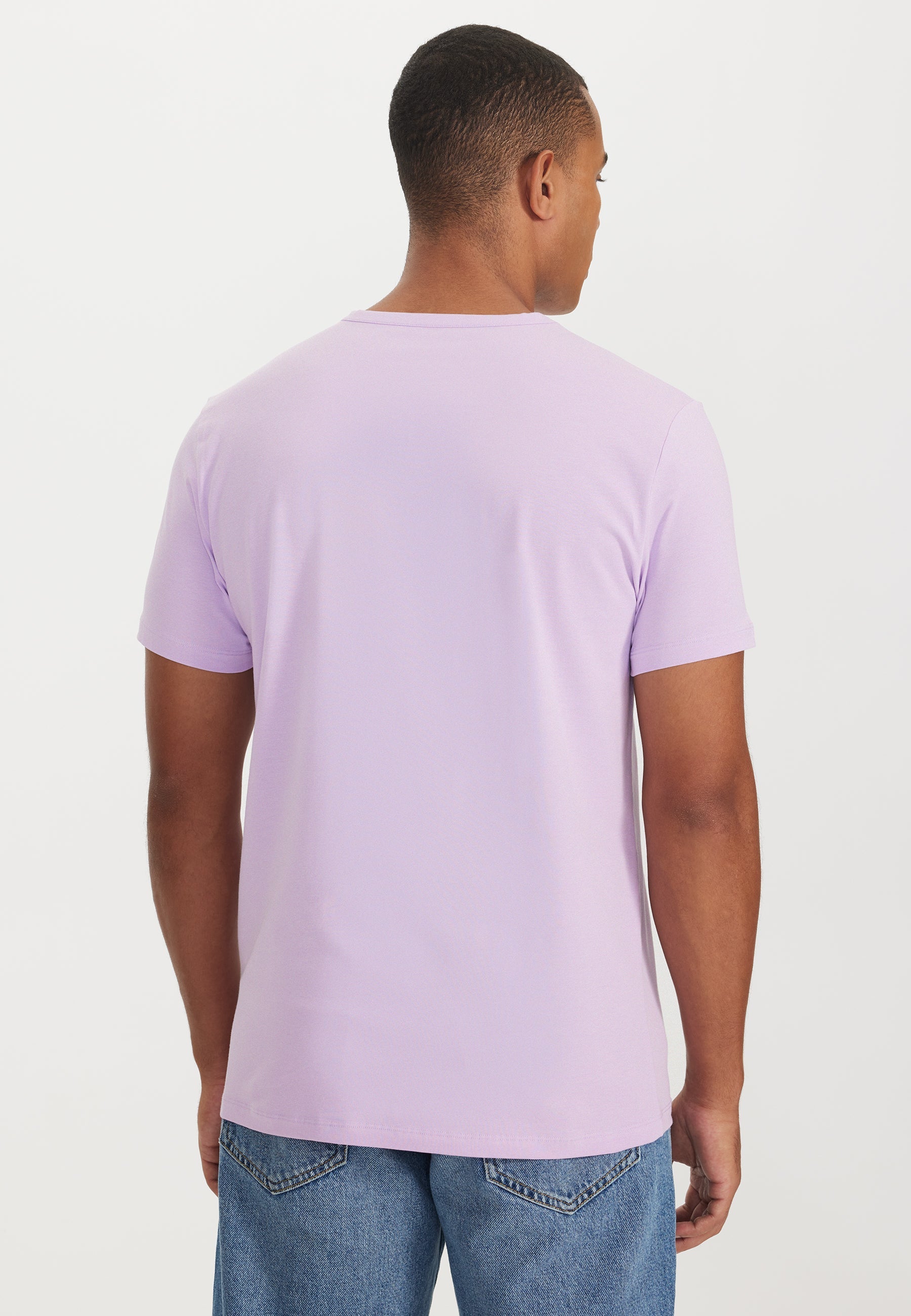 Lila V-Yaka Regular Fit Pamuk Elastan Karışımlı Basic Erkek T-Shirt THEO - T-Shirt - Westmark London EU(TR) Store Organik Pamuklu Sürdürülebilir Moda