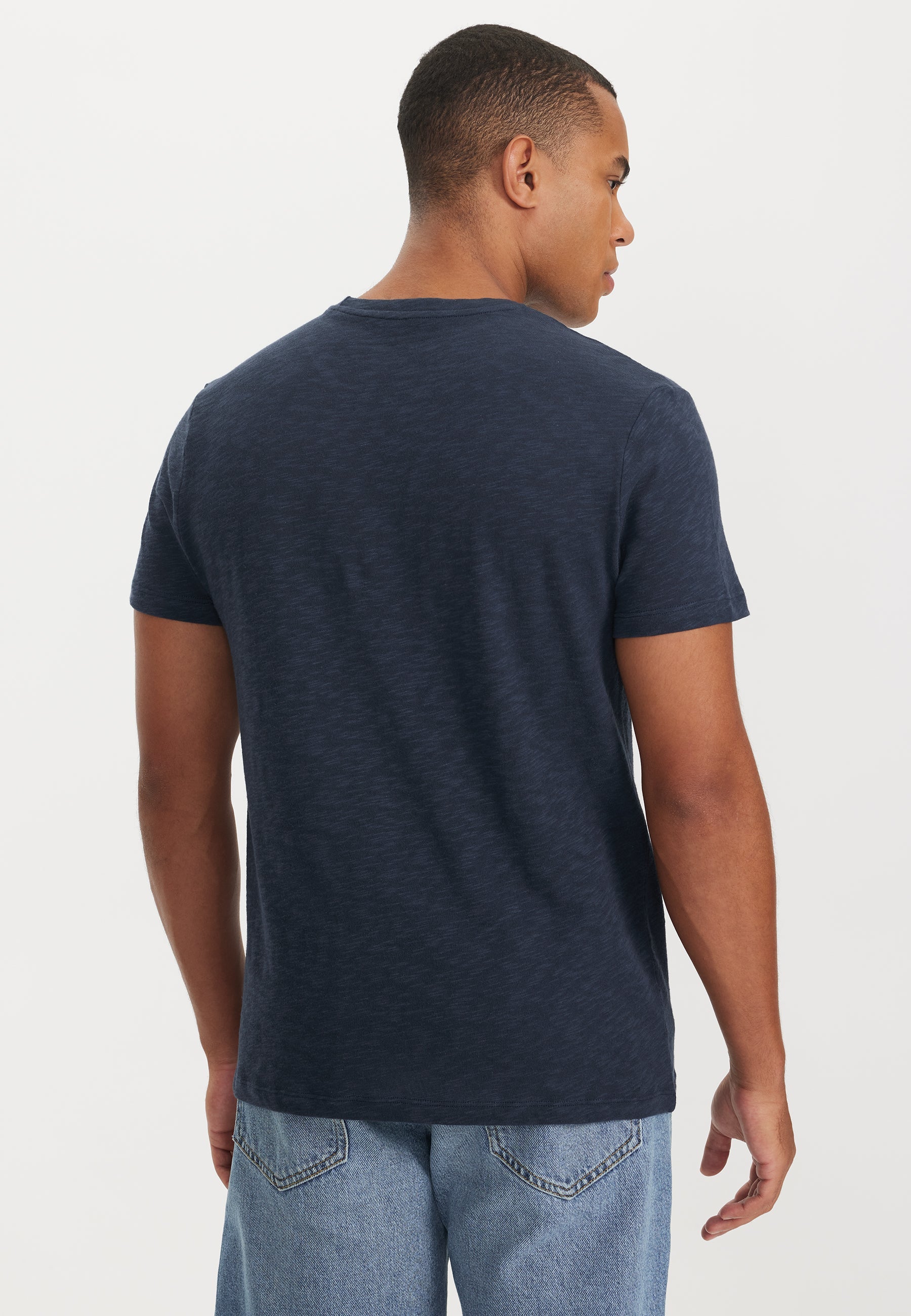 Lacivert Bisiklet Yaka Regular Fit Pamuk Flamlı Süprem Basic Erkek T-Shirt LEO - T-Shirt - Westmark London EU(TR) Store Organik Pamuklu Sürdürülebilir Moda
