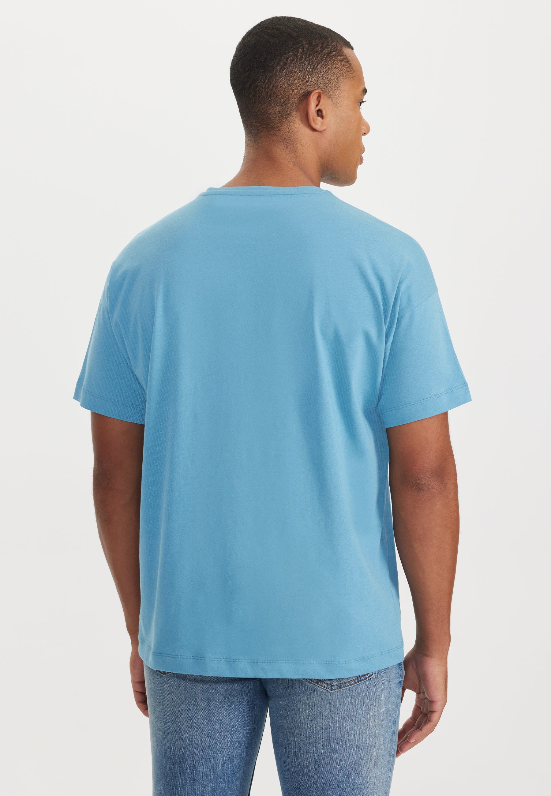Koyu Mavi Bisiklet Yaka Oversize Fit Pamuklu Basic Erkek T-Shirt THOMAS - T-Shirt - Westmark London EU(TR) Store Organik Pamuklu Sürdürülebilir Moda