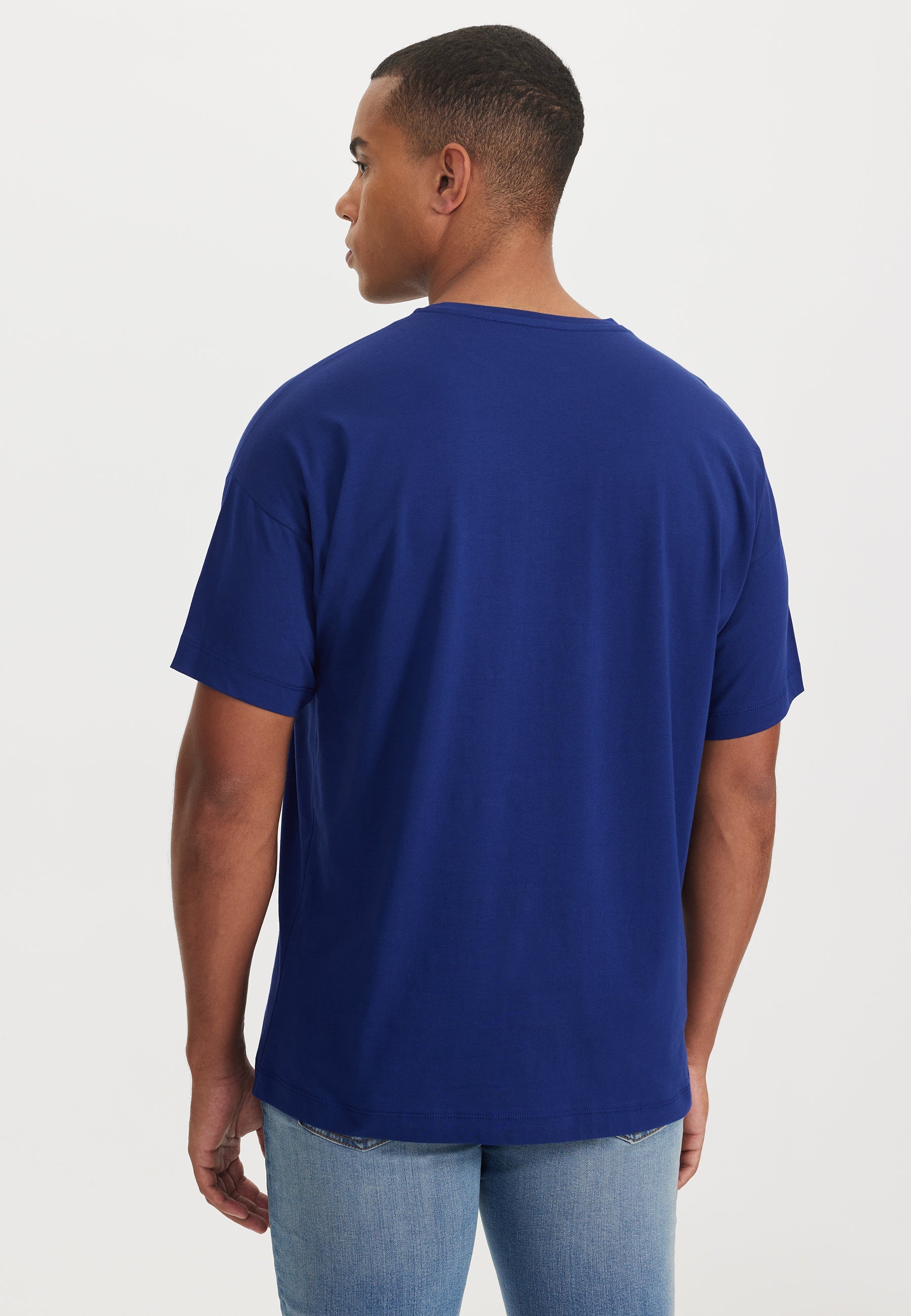 Lacivert Bisiklet Yaka Oversize Fit Pamuklu Basic Erkek T-Shirt THOMAS - T-Shirt - Westmark London EU(TR) Store Organik Pamuklu Sürdürülebilir Moda
