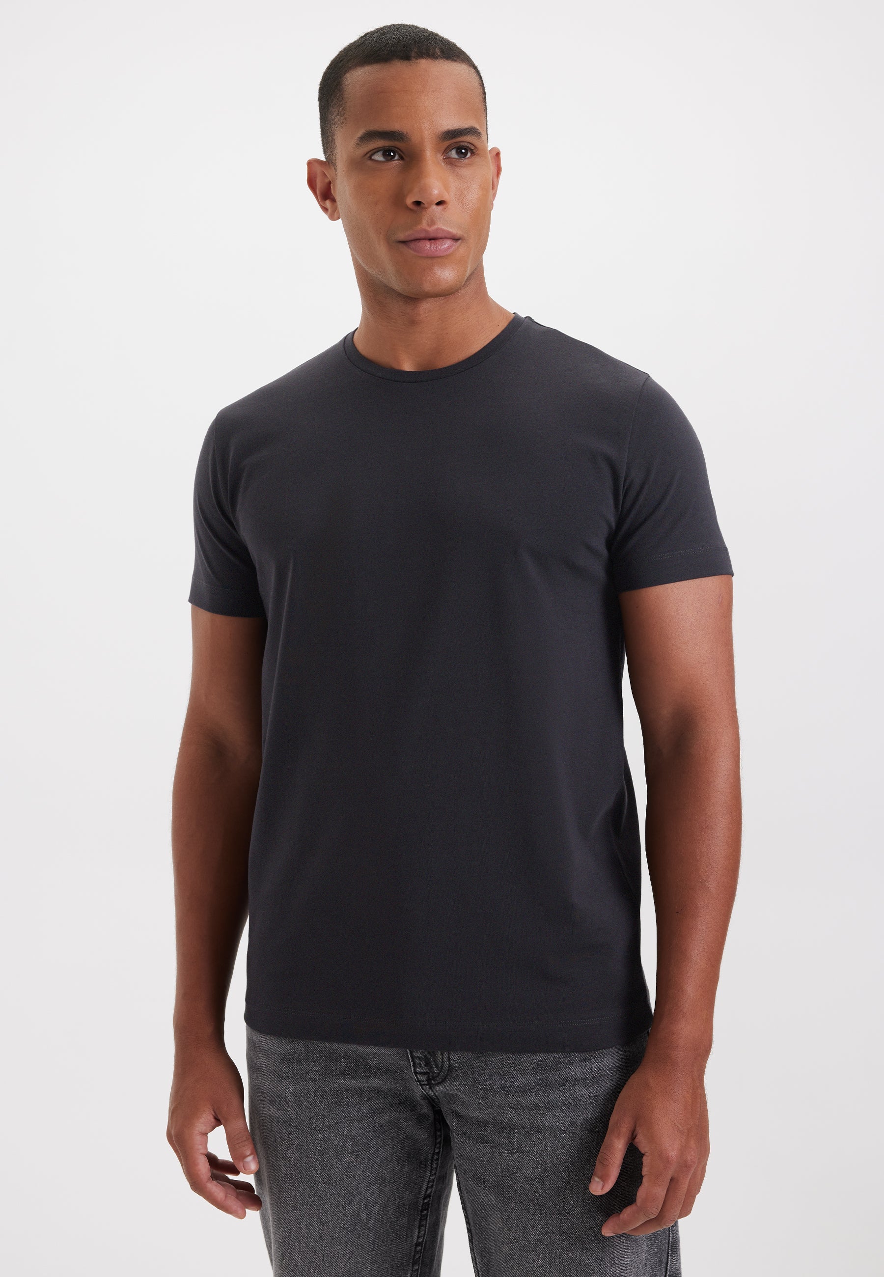 Antrasit ve Beyaz 2li Bisiklet Yaka Regular Fit Pamuklu Erkek T-Shirt DANIEL - T-Shirt - Westmark London EU(TR) Store Organik Pamuklu Sürdürülebilir Moda