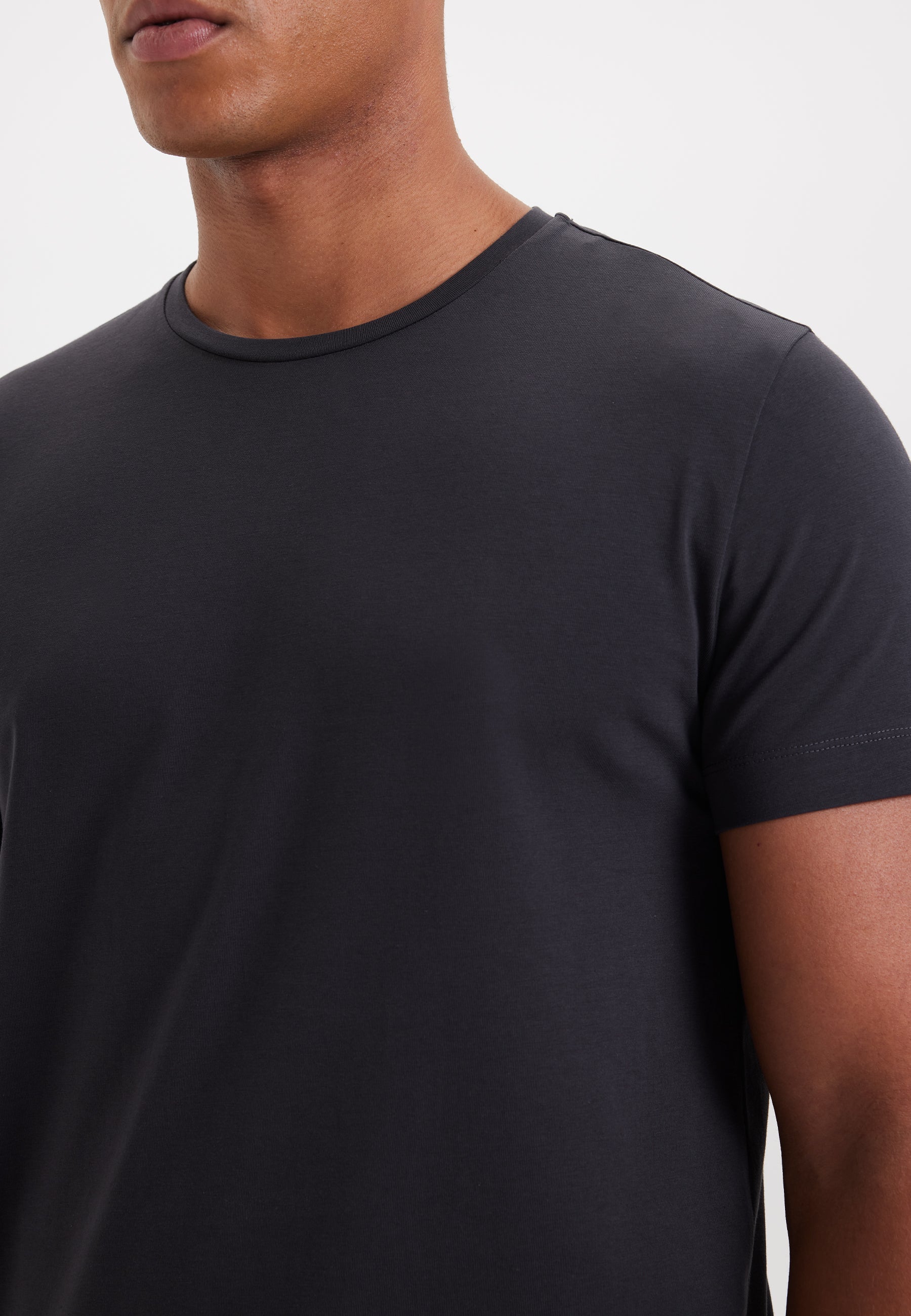 Antrasit ve Beyaz 2li Bisiklet Yaka Regular Fit Pamuklu Erkek T-Shirt DANIEL - T-Shirt - Westmark London EU(TR) Store Organik Pamuklu Sürdürülebilir Moda