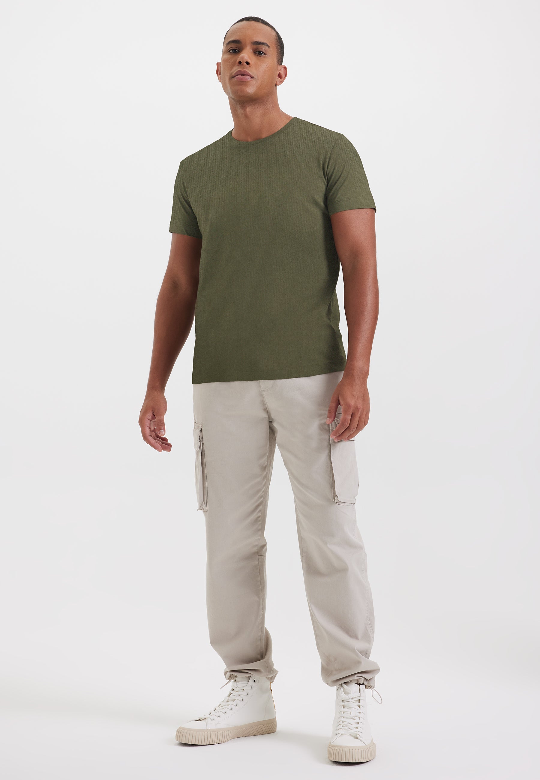 Haki ve Ekru 2li Bisiklet Yaka Regular Fit Pamuklu Erkek T-Shirt DANIEL - T-Shirt - Westmark London EU(TR) Store Organik Pamuklu Sürdürülebilir Moda