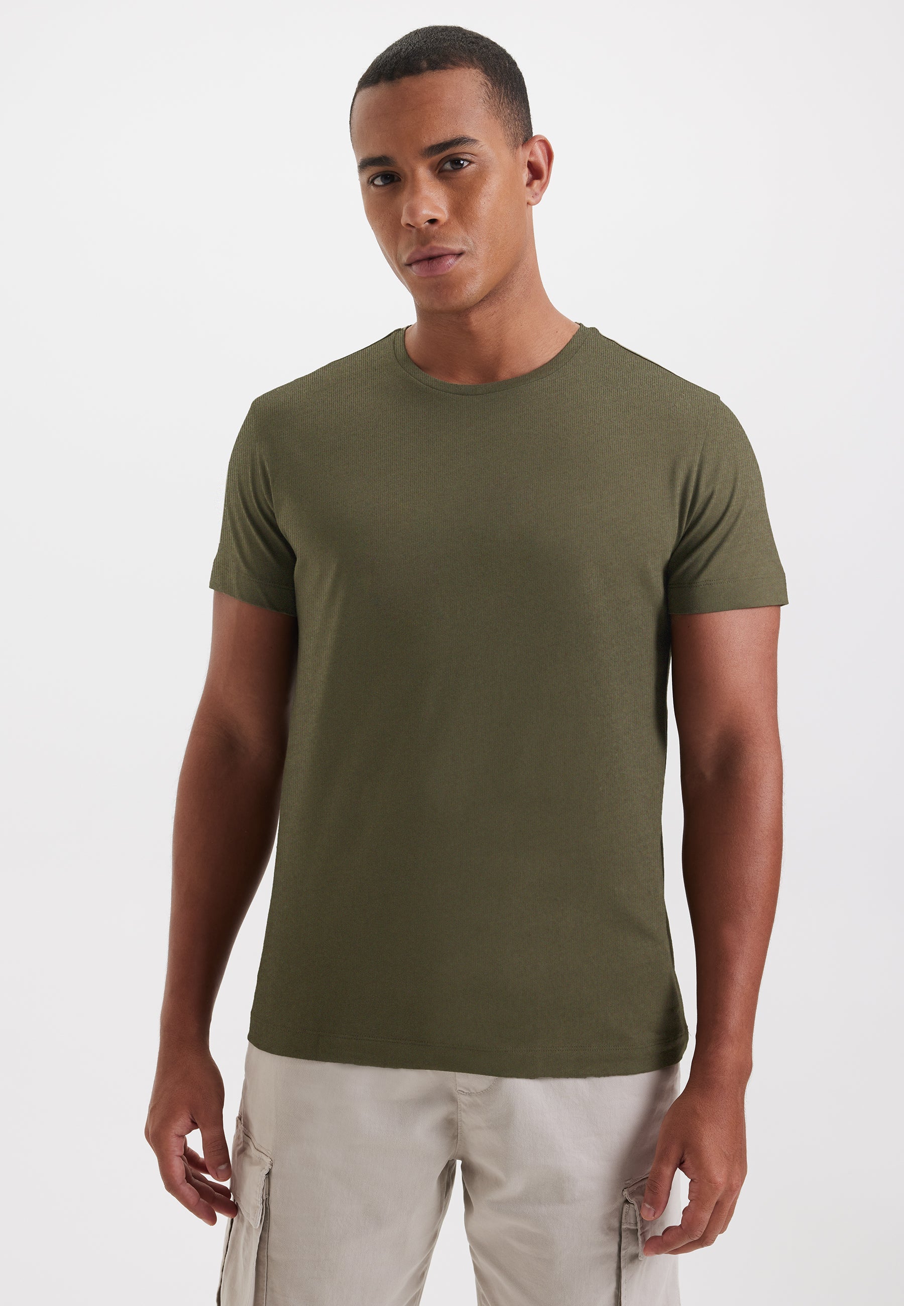 Haki ve Ekru 2li Bisiklet Yaka Regular Fit Pamuklu Erkek T-Shirt DANIEL - T-Shirt - Westmark London EU(TR) Store Organik Pamuklu Sürdürülebilir Moda