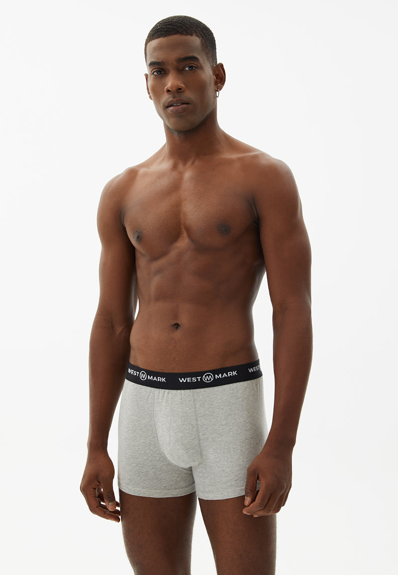 OSCAR TRUNK 3-PACK in Navy, Bordeaux, Grey Melange - Underwear - Westmark London EU(TR) Store Organik Pamuklu Sürdürülebilir Moda