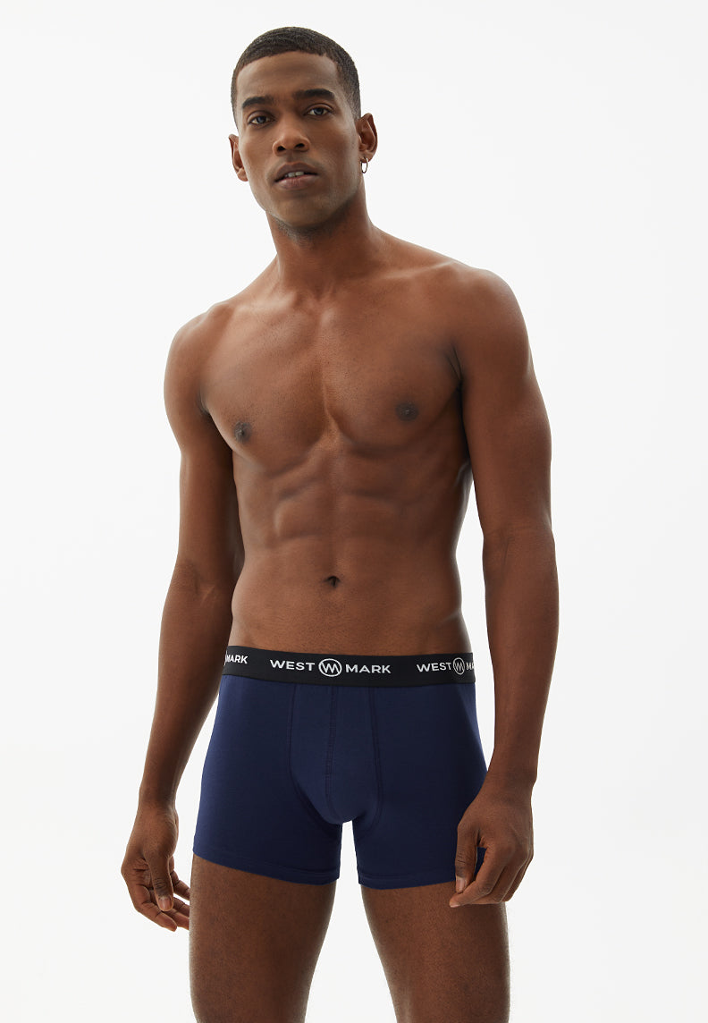 OSCAR TRUNK 3-PACK in Navy, Bordeaux, Grey Melange - Underwear - Westmark London EU(TR) Store Organik Pamuklu Sürdürülebilir Moda