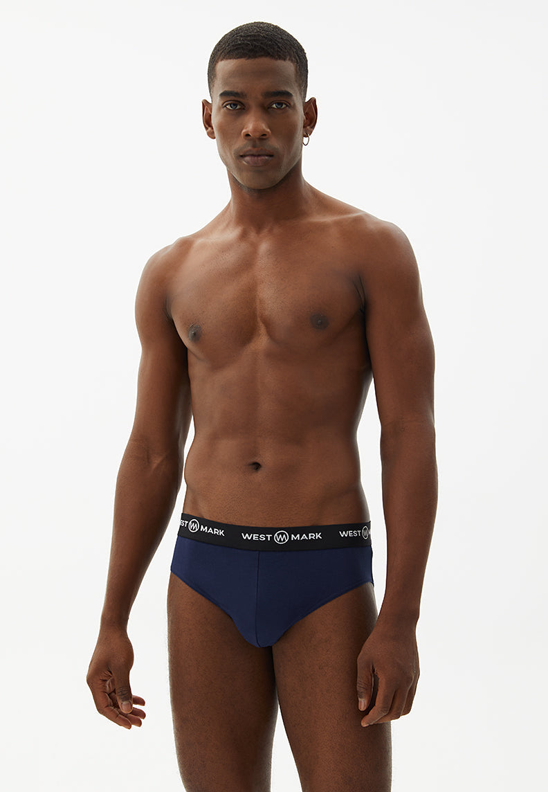 LOGAN BRIEF 3-PACK in Grey Melange, Bordeaux, Navy - Underwear - Westmark London EU(TR) Store Organik Pamuklu Sürdürülebilir Moda