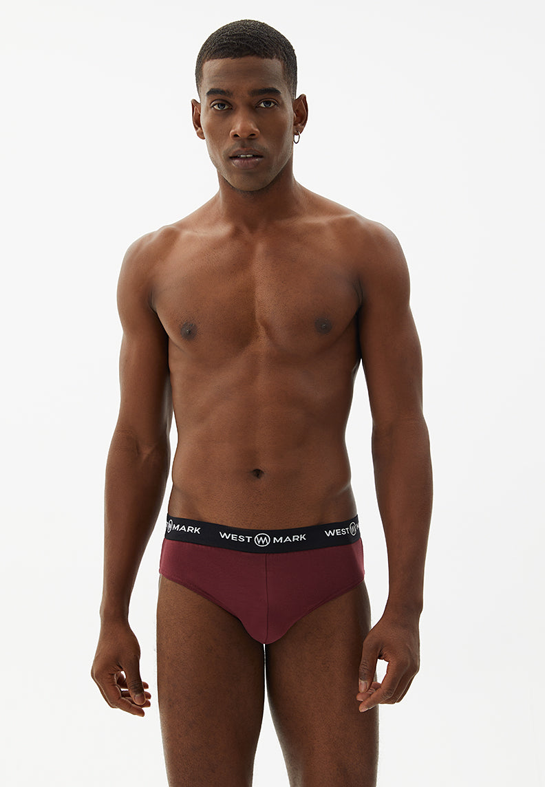 LOGAN BRIEF 3-PACK in White, Khaki, Bordeaux - Underwear - Westmark London EU(TR) Store Organik Pamuklu Sürdürülebilir Moda