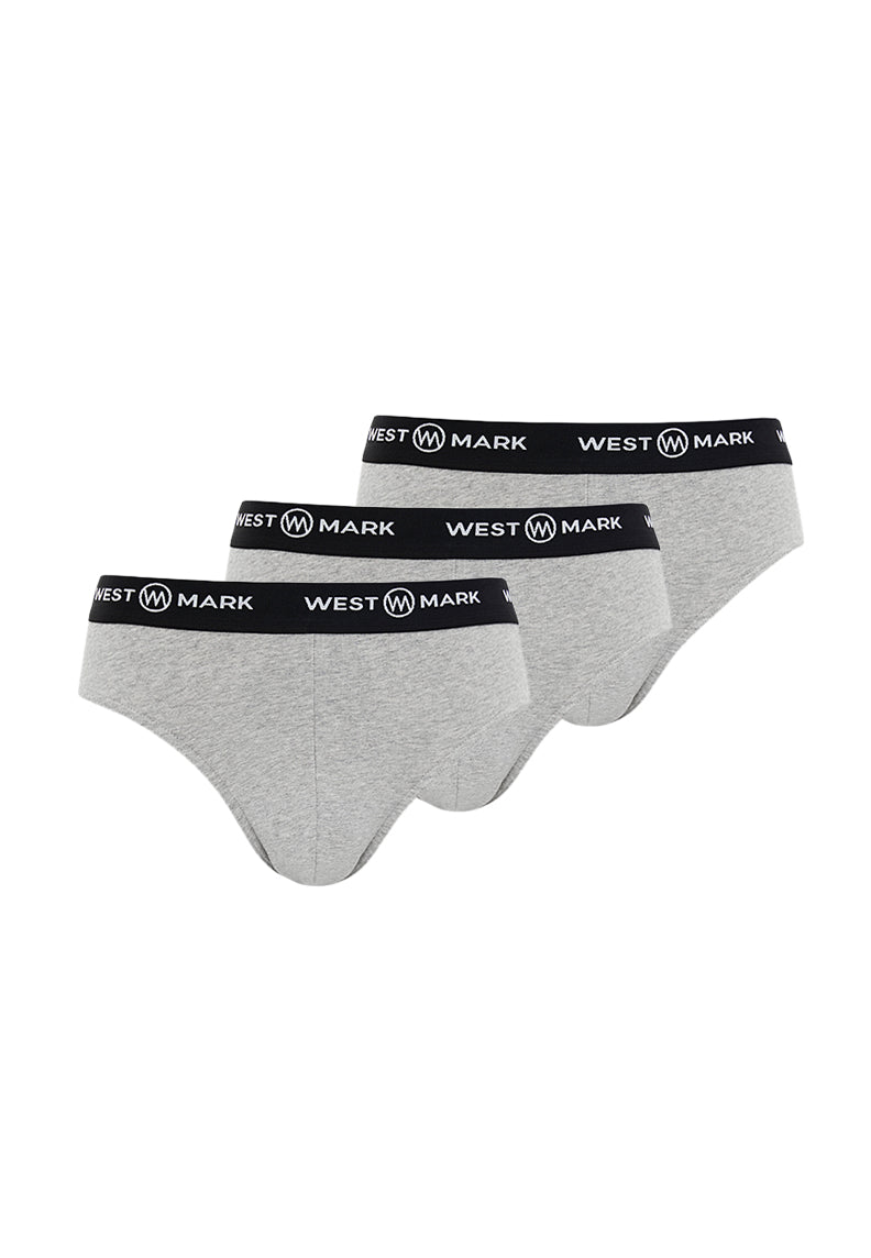 LOGAN BRIEF 3-PACK in Grey Melange - Underwear - Westmark London EU(TR) Store Organik Pamuklu Sürdürülebilir Moda