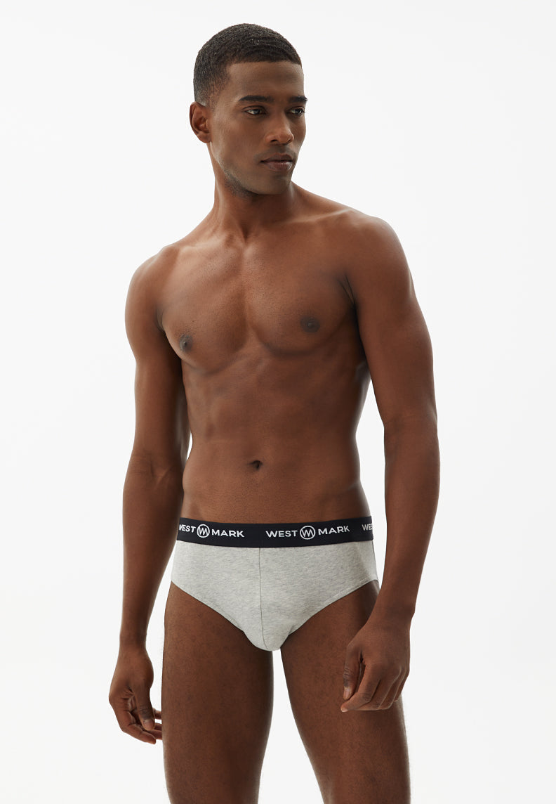 LOGAN BRIEF 3-PACK in Grey Melange - Underwear - Westmark London EU(TR) Store Organik Pamuklu Sürdürülebilir Moda