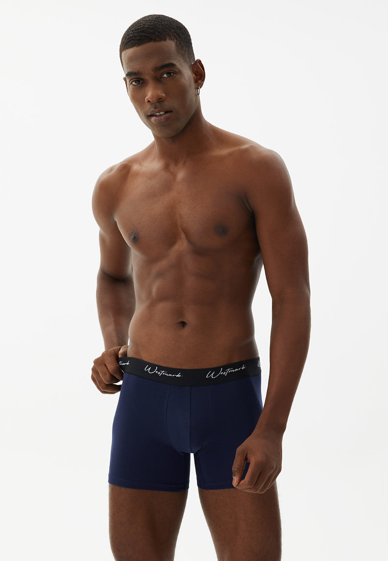 LUCAS TRUNK 3-PACK in Bordeaux, Grey Melange, Navy - Underwear - Westmark London EU(TR) Store Organik Pamuklu Sürdürülebilir Moda