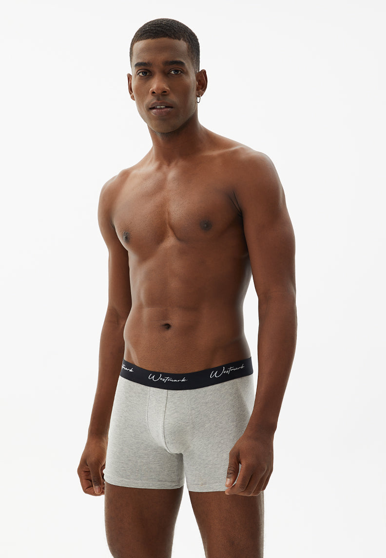 LUCAS TRUNK 3-PACK in Bordeaux, Grey Melange, Navy - Underwear - Westmark London EU(TR) Store Organik Pamuklu Sürdürülebilir Moda