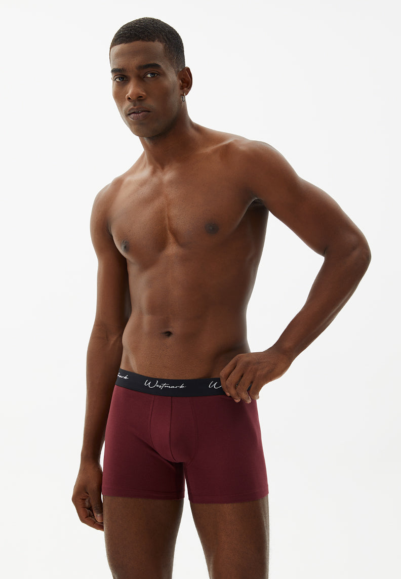 LUCAS TRUNK 3-PACK in Bordeaux, Grey Melange, Navy - Underwear - Westmark London EU(TR) Store Organik Pamuklu Sürdürülebilir Moda