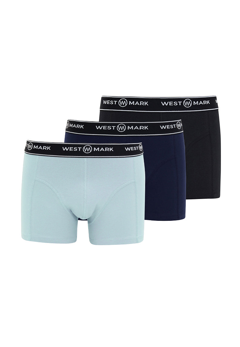 ATLAS TRUNK 3-PACK in Black, Navy, Blue - Underwear - Westmark London EU(TR) Store Organik Pamuklu Sürdürülebilir Moda