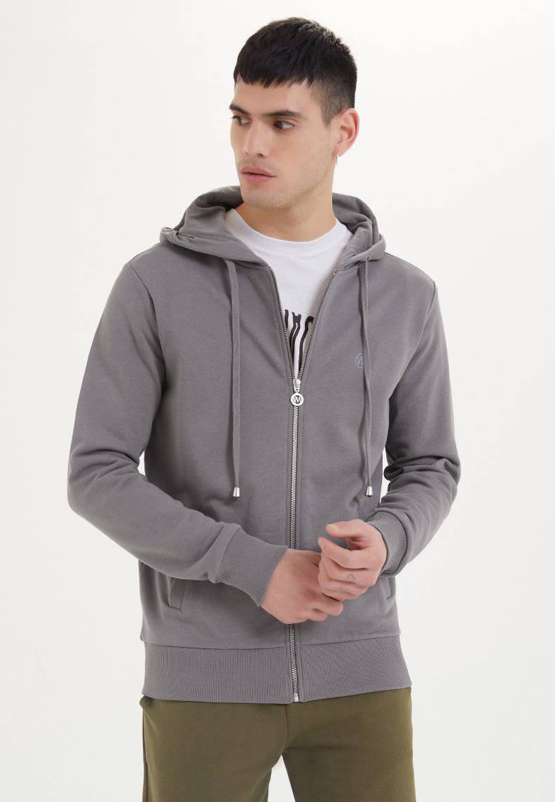 ESSENTIALS ZIP HOODIE in Charcoal Gray - Sweatshirt - Westmark London EU(TR) Store Organik Pamuklu Sürdürülebilir Moda