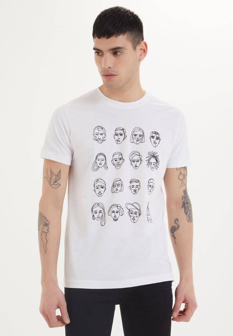 FACES TEE - T-Shirt - Westmark London EU(TR) Store Organik Pamuklu Sürdürülebilir Moda